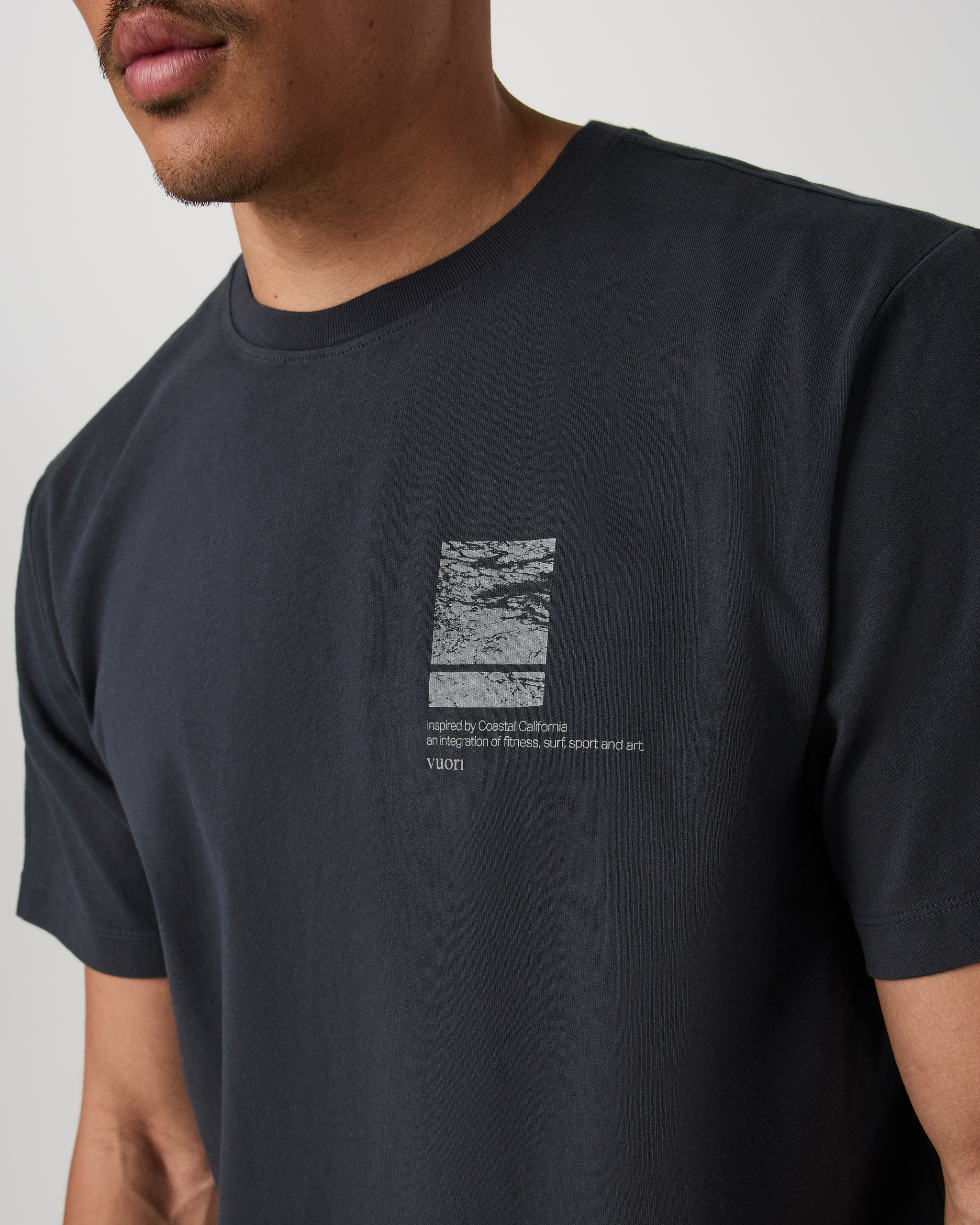 Short Sleeve Heavyweight Cotton Graphic Tee | Navy - Image 3