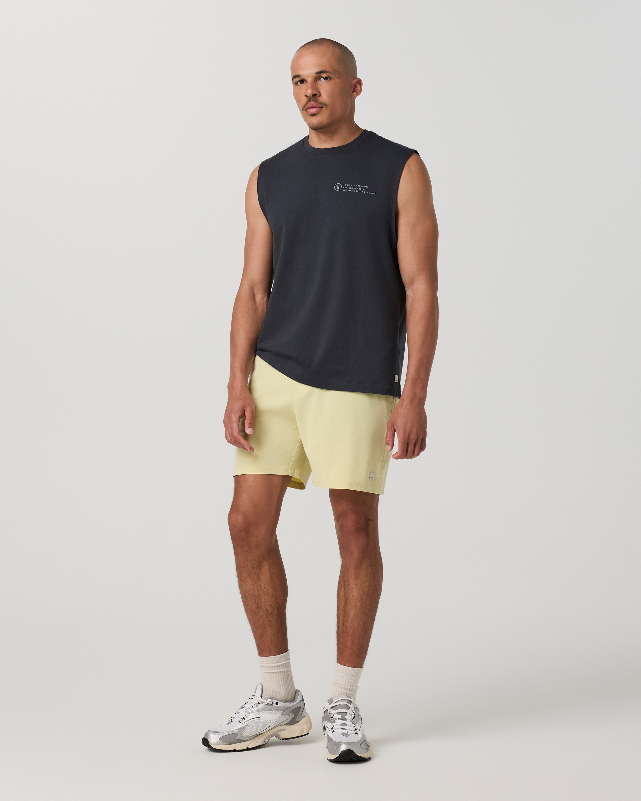 Sleeveless Heavyweight Cotton Muscle Tank | Navy - Image 4
