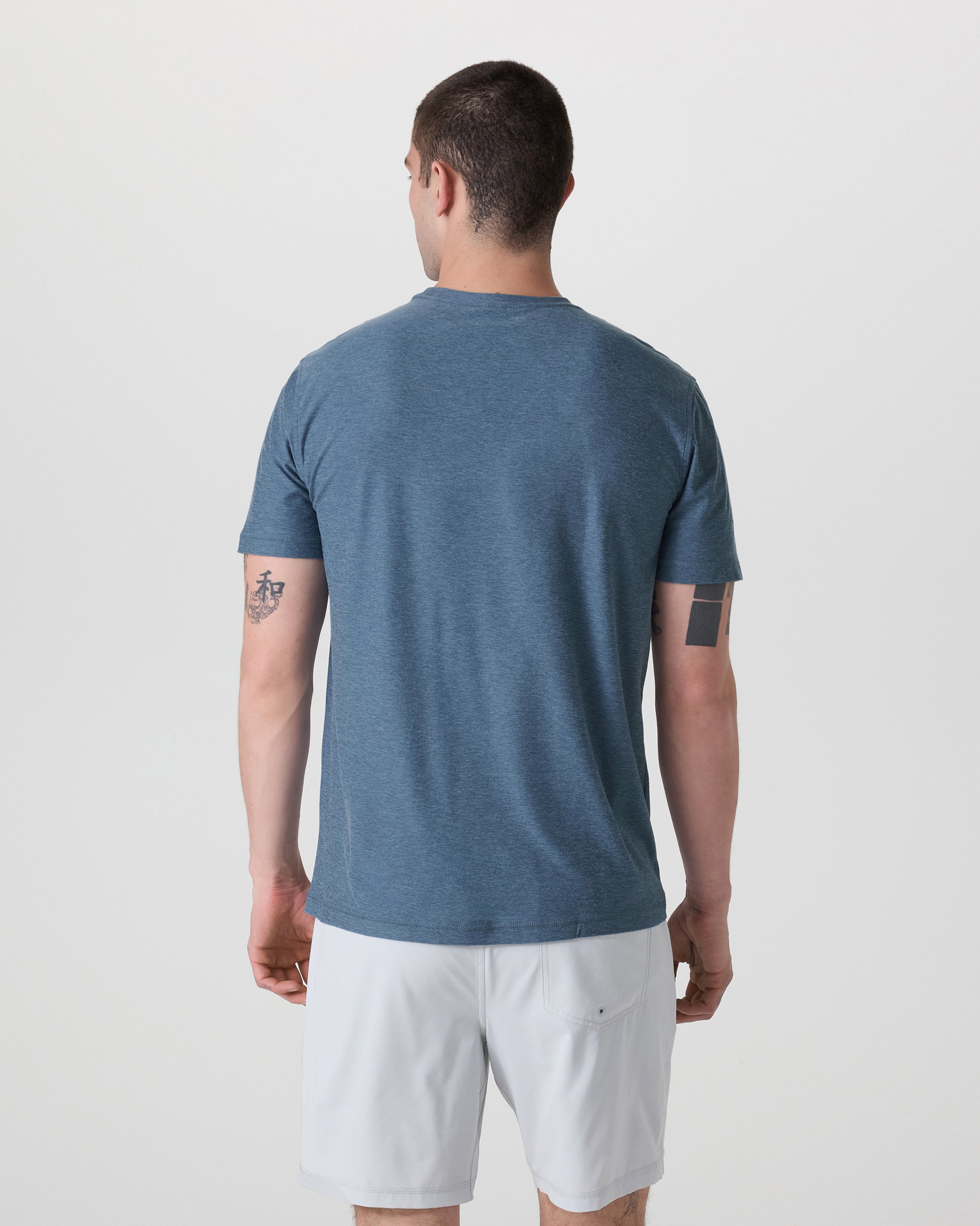 Strato Tech Tee | Pool Blue Heather - Image 4