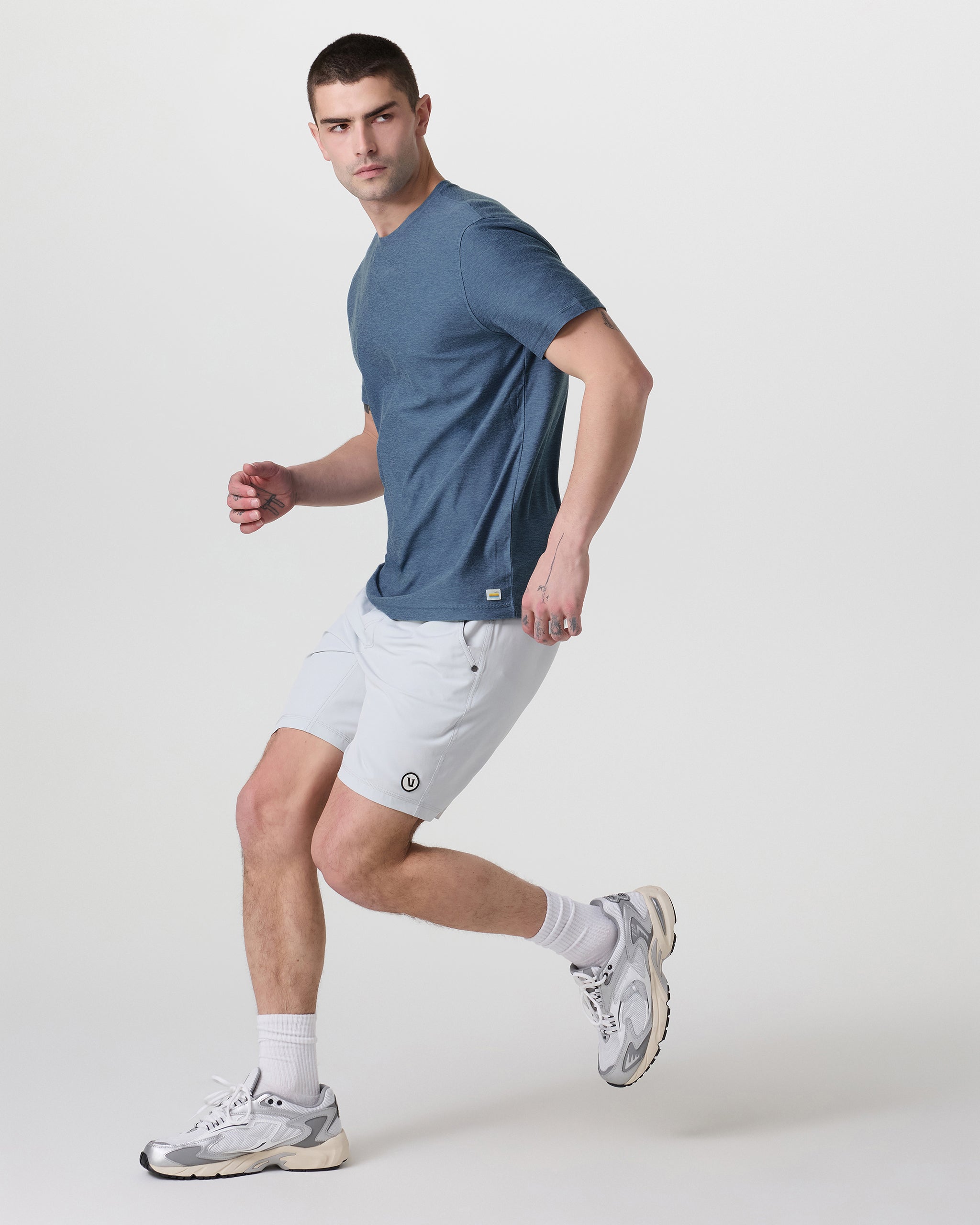 Strato Tech Tee | Pool Blue Heather - Image 3