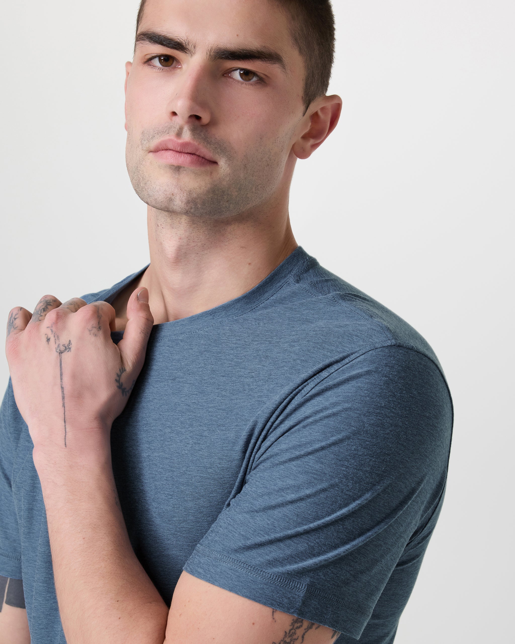 Strato Tech Tee | Pool Blue Heather - Image 2