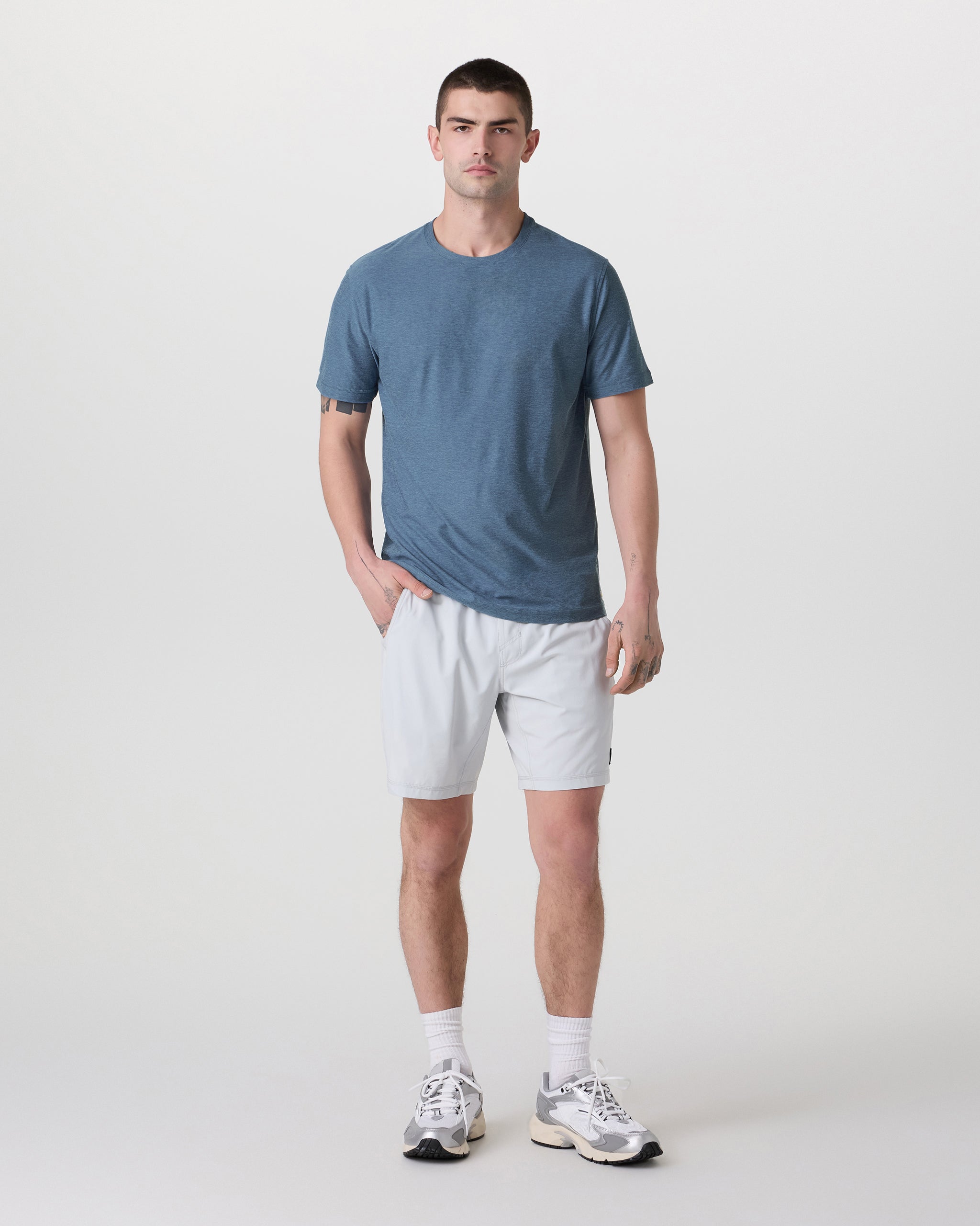 Strato Tech Tee | Pool Blue Heather - Image 5