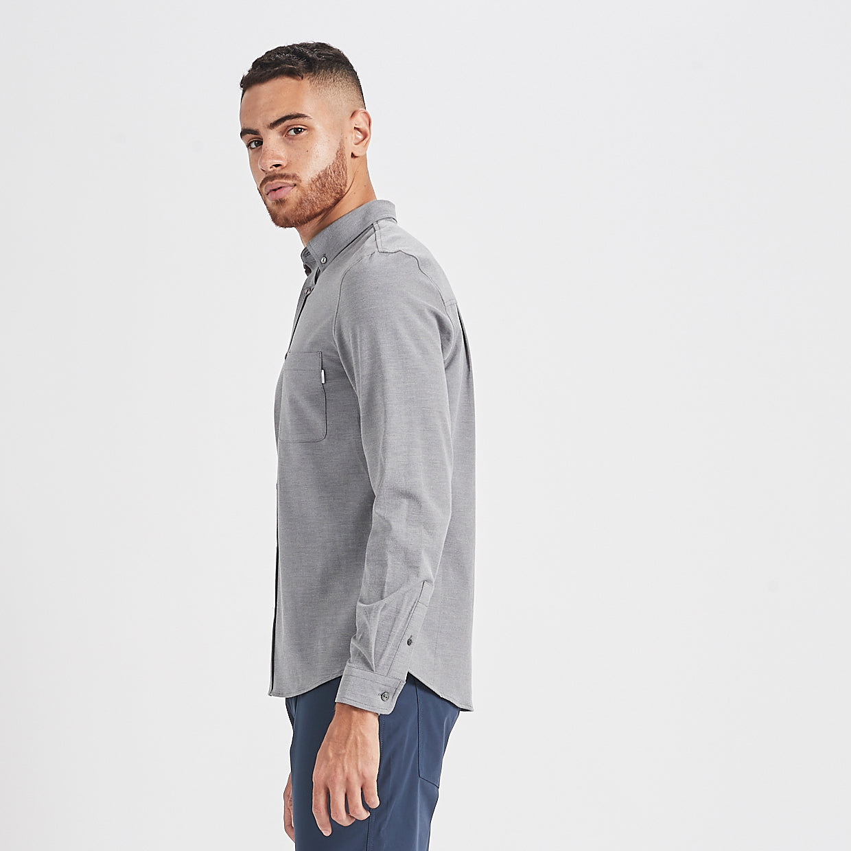 Bishop Long-Sleeve Button-Down | Light Grey - Image 2
