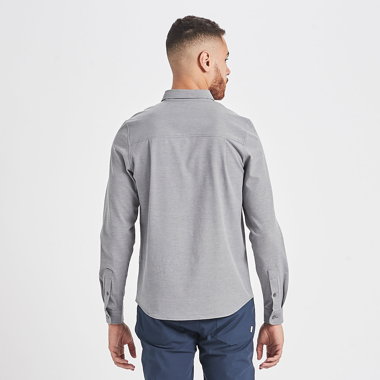 Bishop Long-Sleeve Button-Down | Light Grey - Image 3
