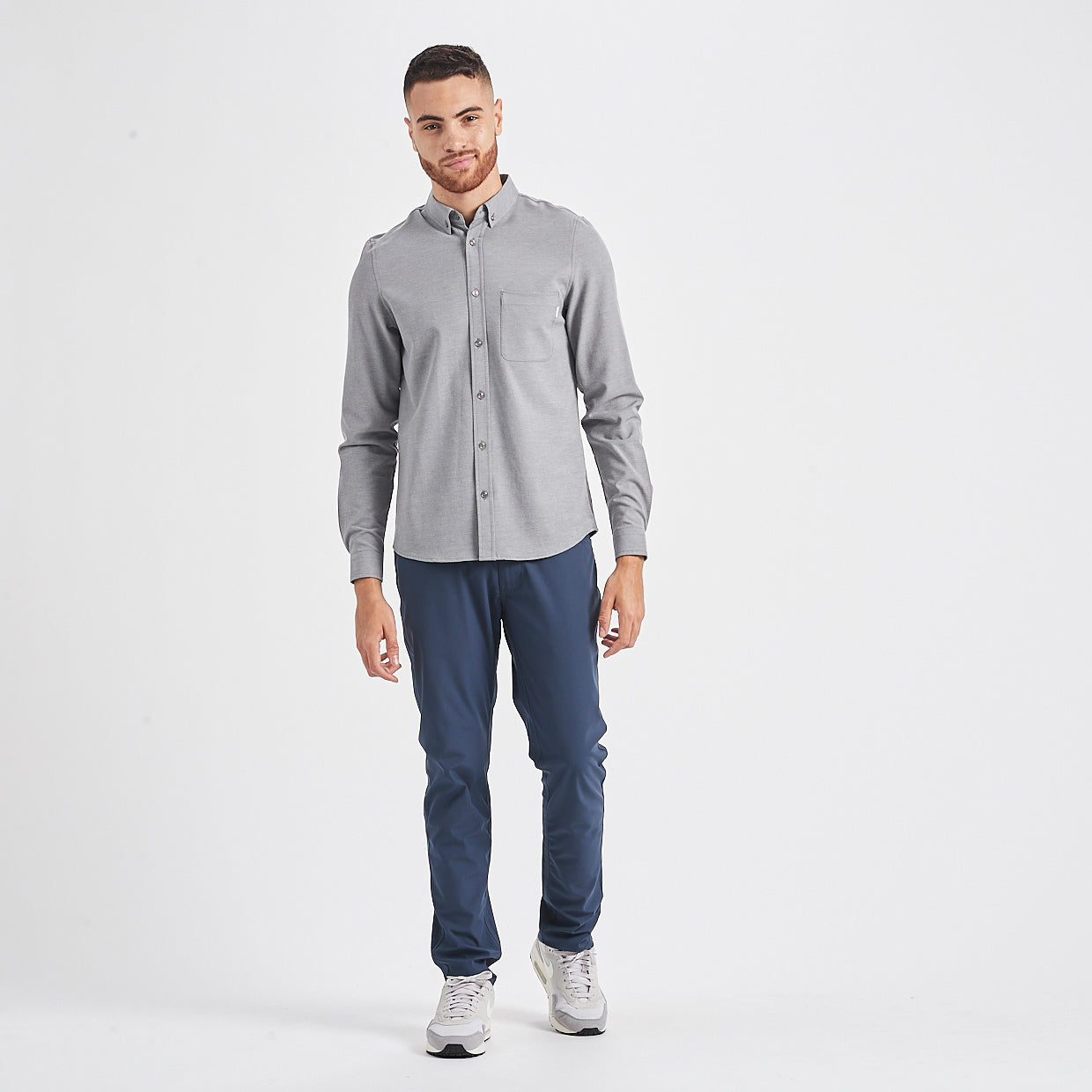 Bishop Long-Sleeve Button-Down | Light Grey - Image 4