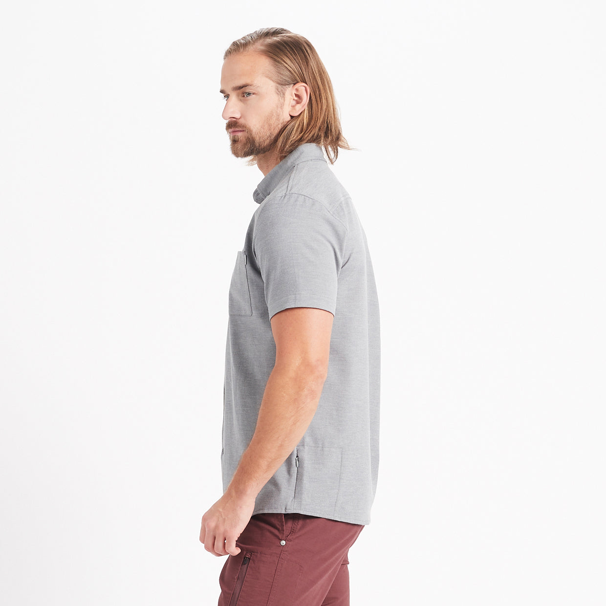 Bishop Short-Sleeve Button-Down | Light Grey - Image 2