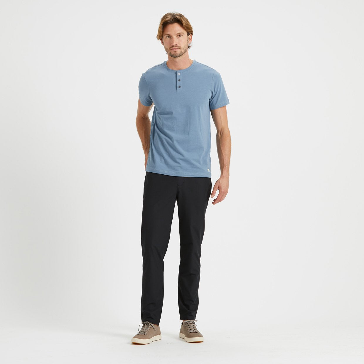 Short-Sleeve Tuvalu Henley | Cloud - Image 4
