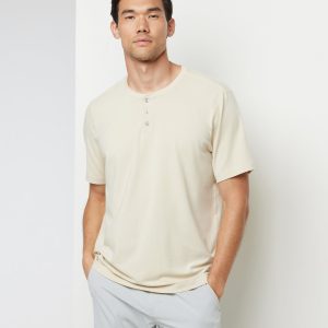 Short Sleeve Tuvalu Henley | Cashew