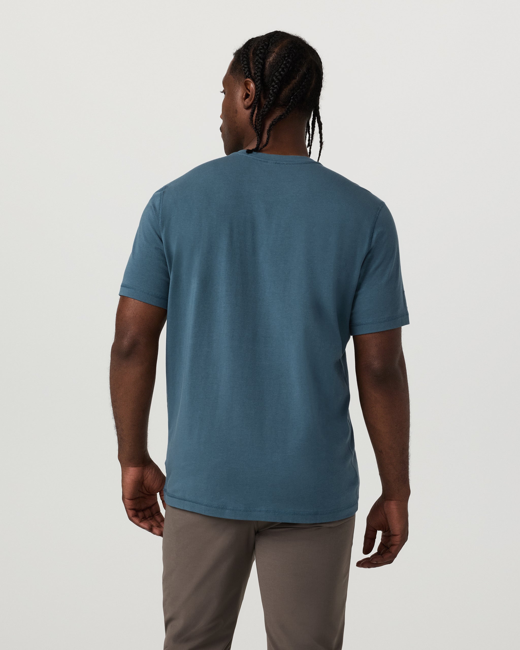 Short Sleeve Tuvalu Henley | Light Deep Sea - Image 3
