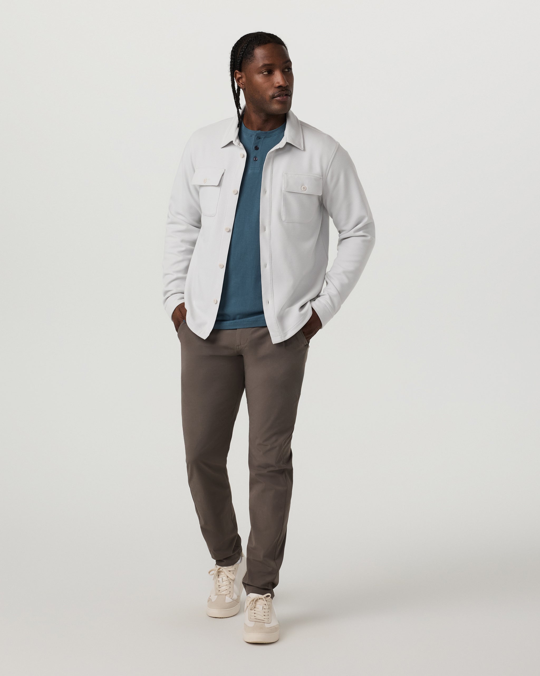 Short Sleeve Tuvalu Henley | Light Deep Sea - Image 5