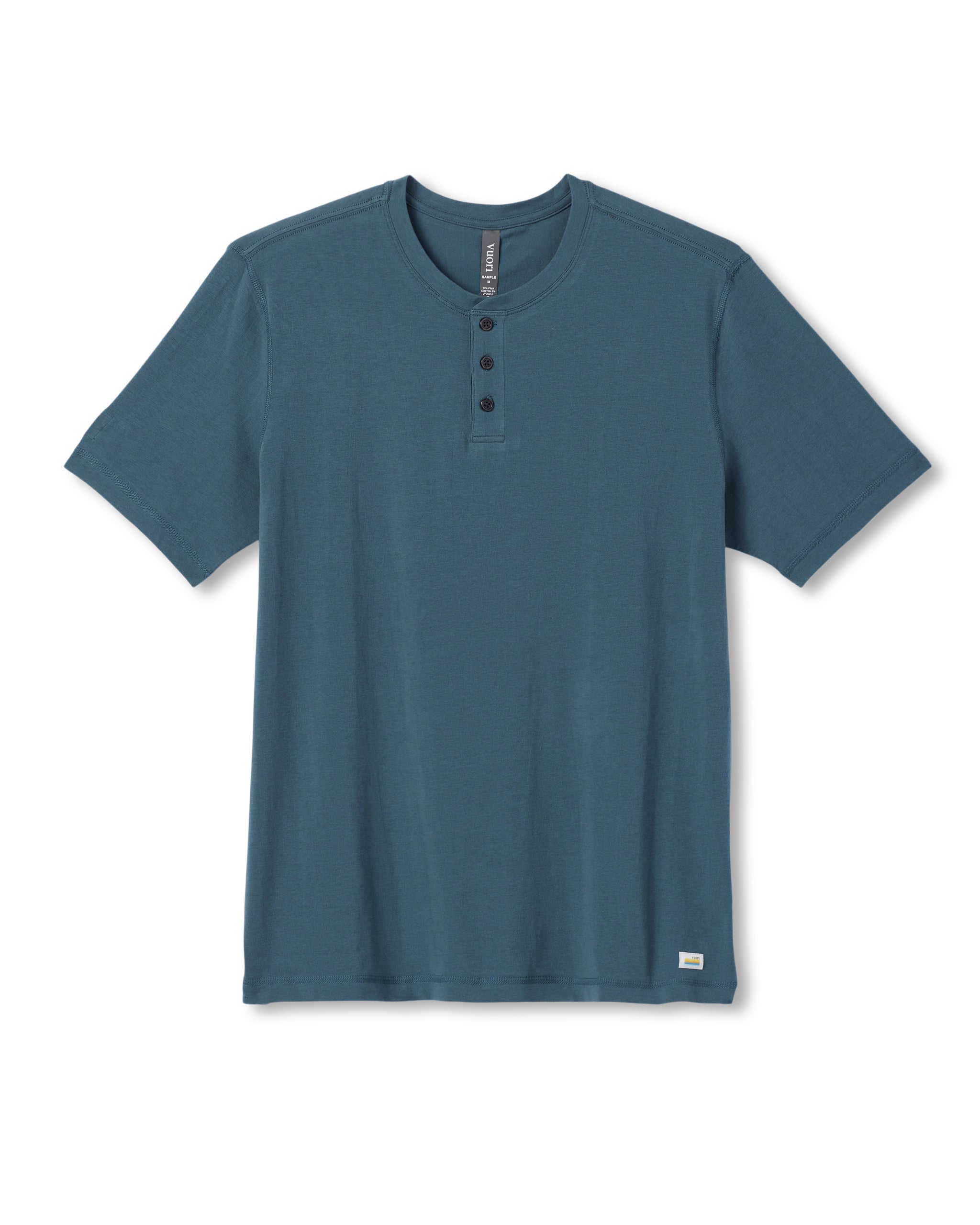 Short Sleeve Tuvalu Henley | Light Deep Sea - Image 6