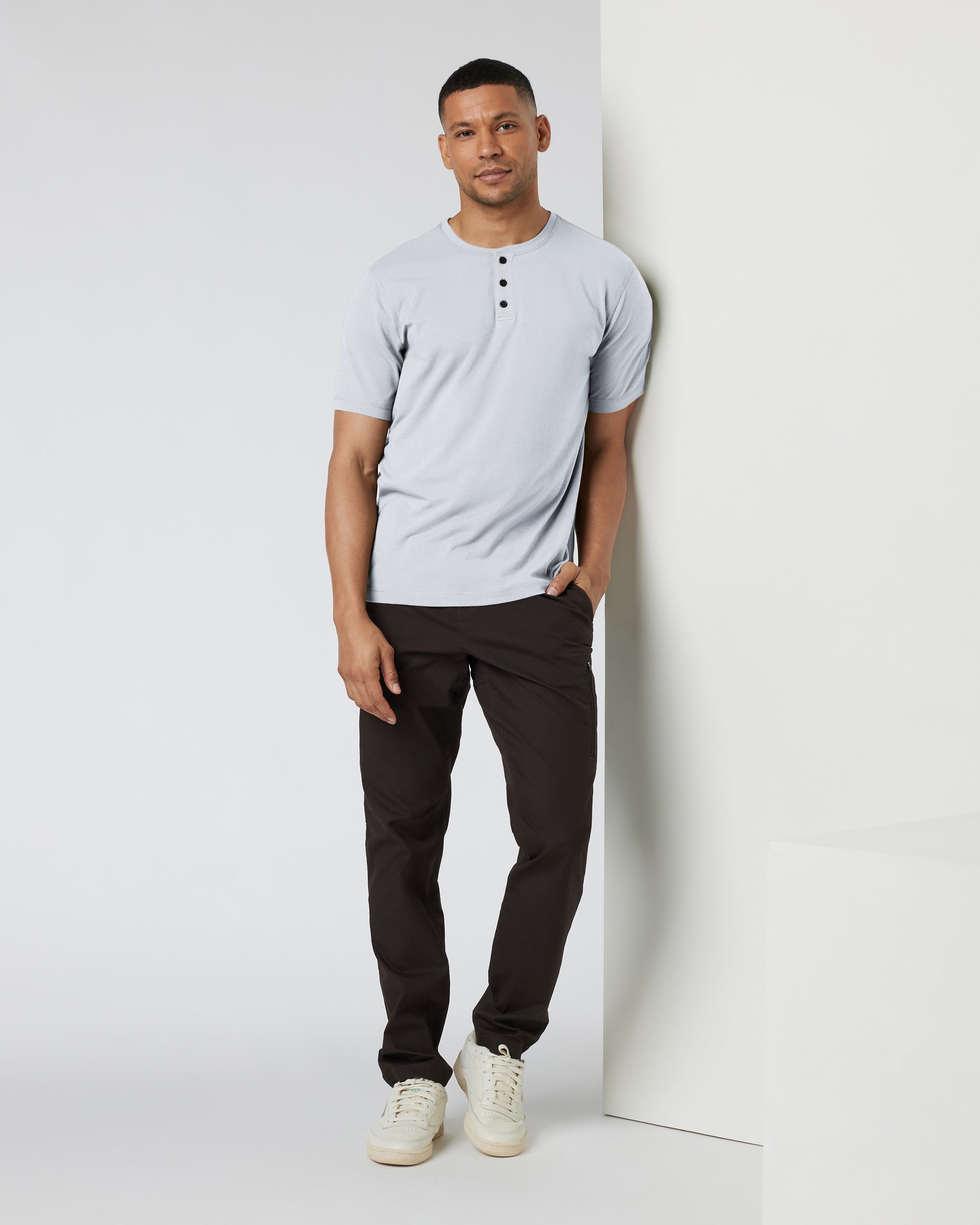 Short-Sleeve Tuvalu Henley | Frost Grey - Image 2