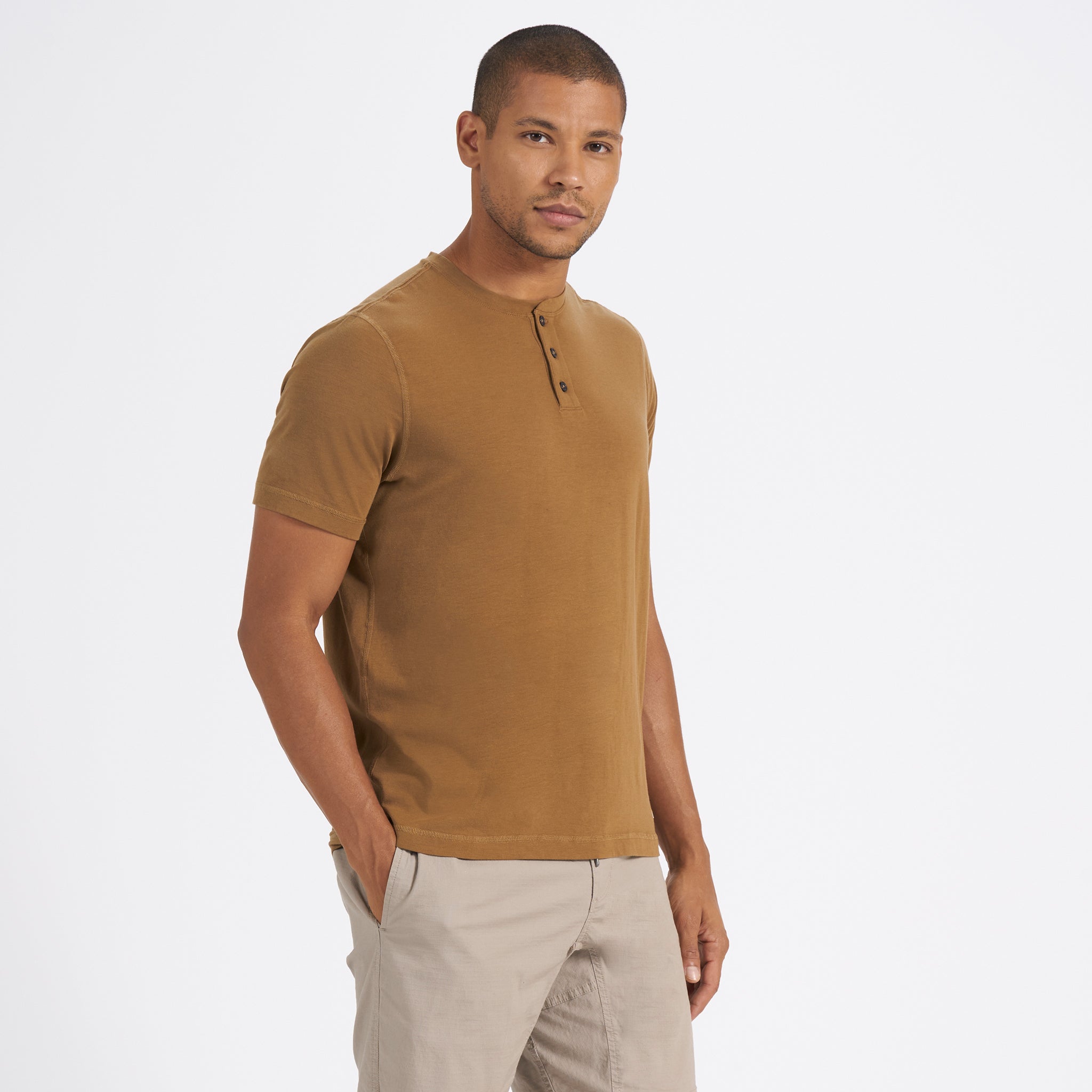 Short-Sleeve Tuvalu Henley | Tobacco - Image 2
