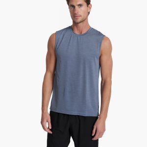 Zephyr Muscle Tee | Light Azure Heather