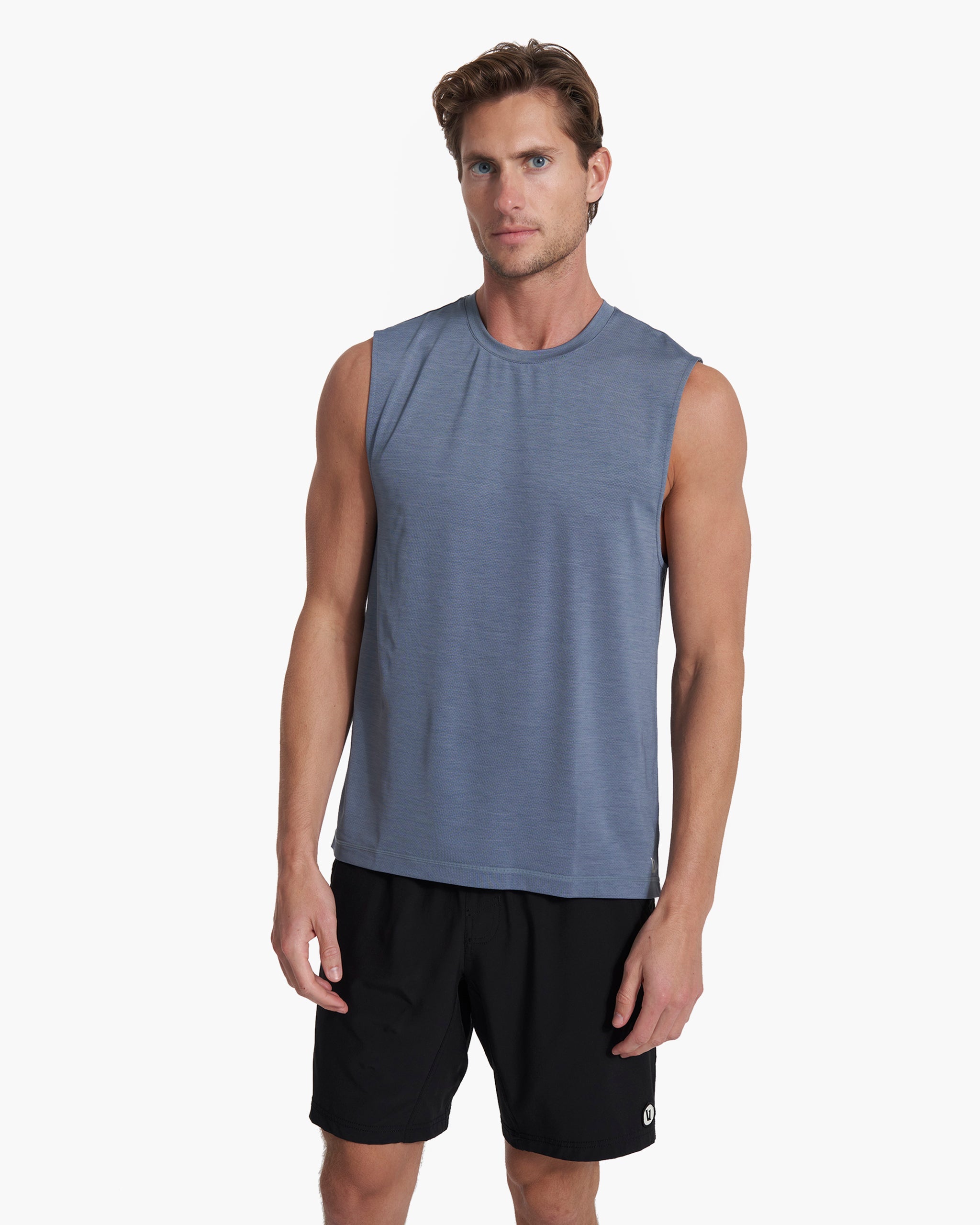 Zephyr Muscle Tee | Light Azure Heather