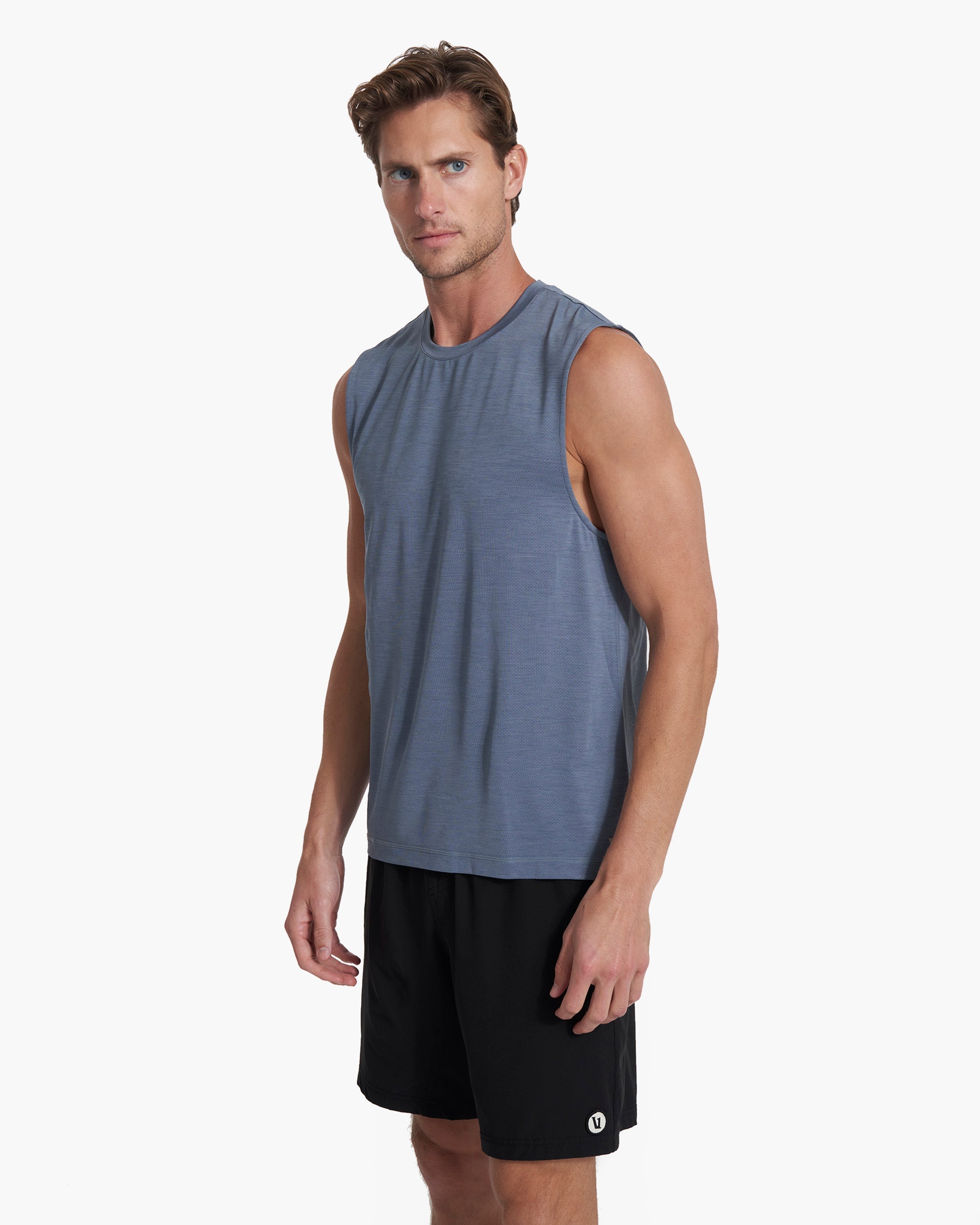 Zephyr Muscle Tee | Light Azure Heather - Image 2
