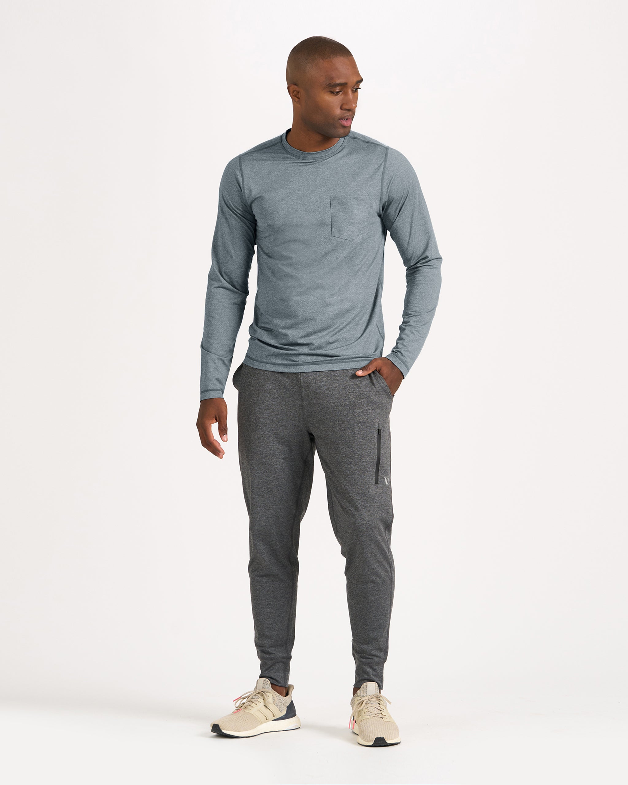 Long Sleeve Tradewind Performance Tee | Cloud Heather - Image 3