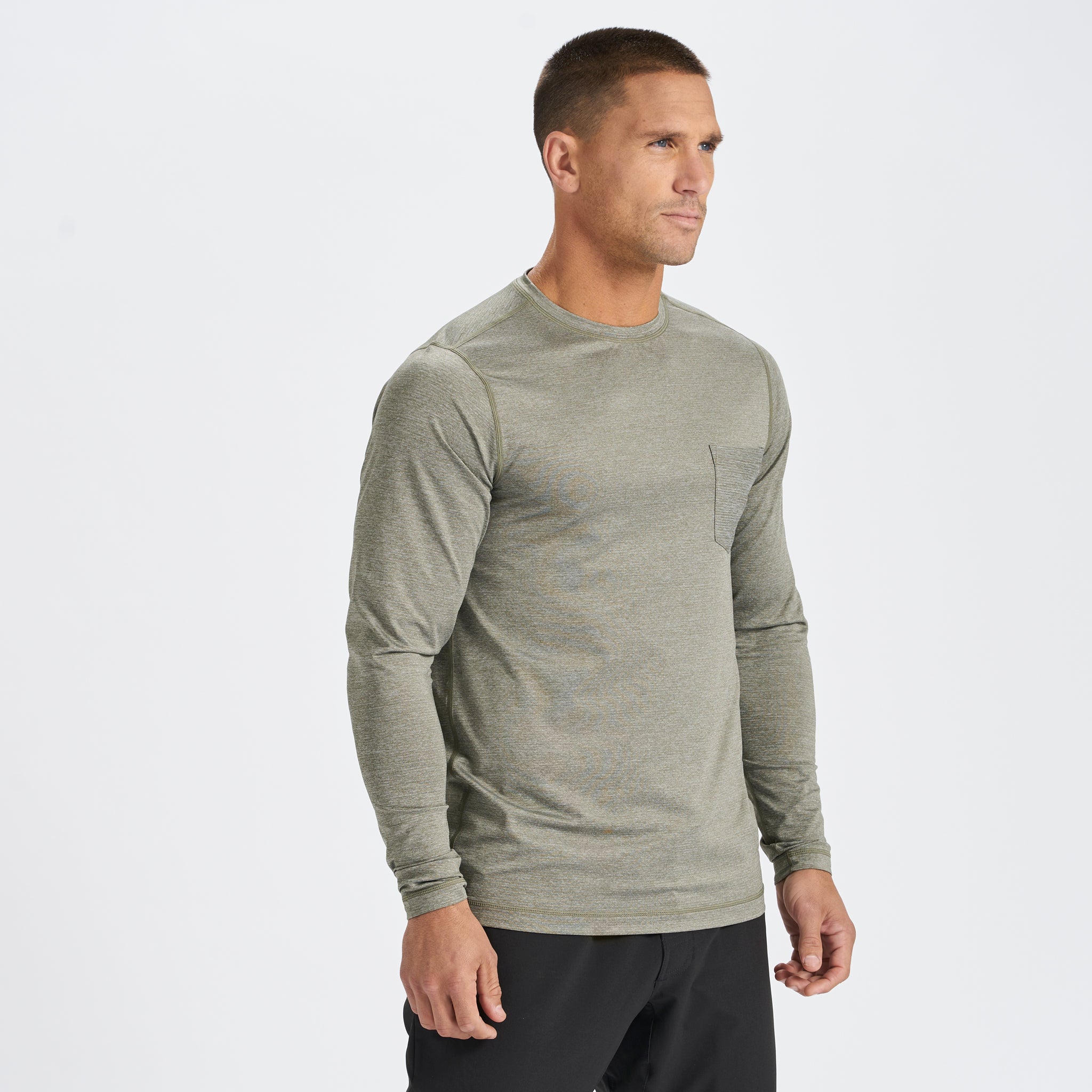 Long-Sleeve Tradewind Performance Tee | Army Heather - Image 2