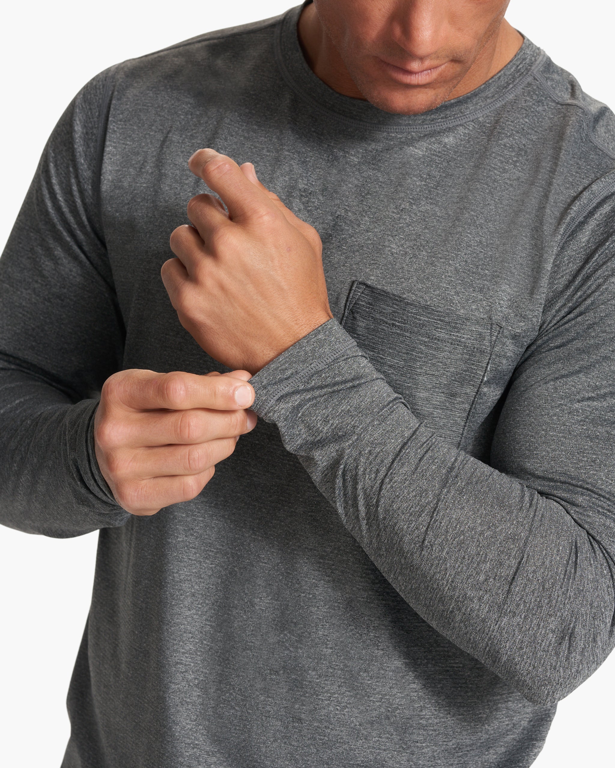 Long-Sleeve Tradewind Performance Tee | Heather Grey - Image 2