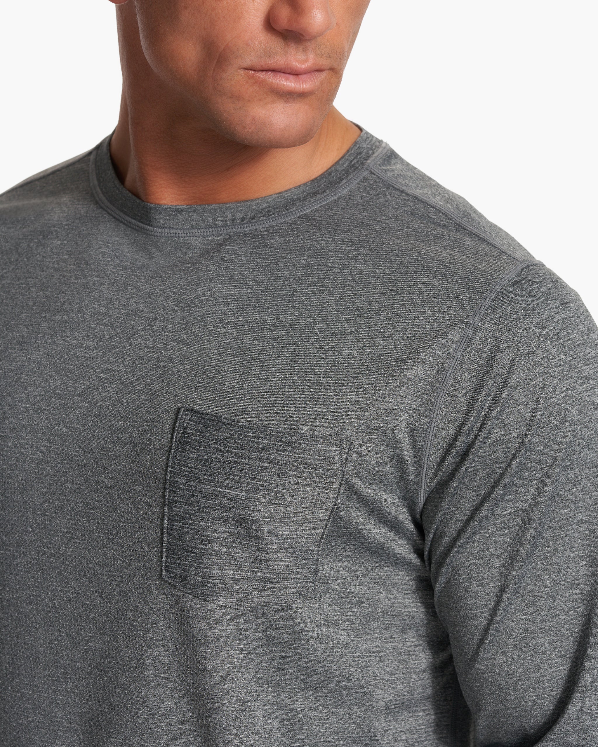 Long-Sleeve Tradewind Performance Tee | Heather Grey - Image 5