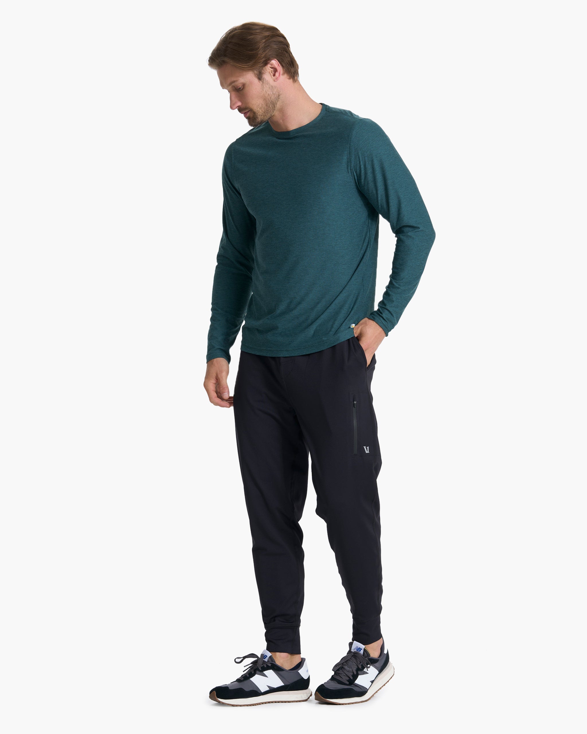 Long Sleeve Strato Tech Tee | Beryl Heather - Image 5