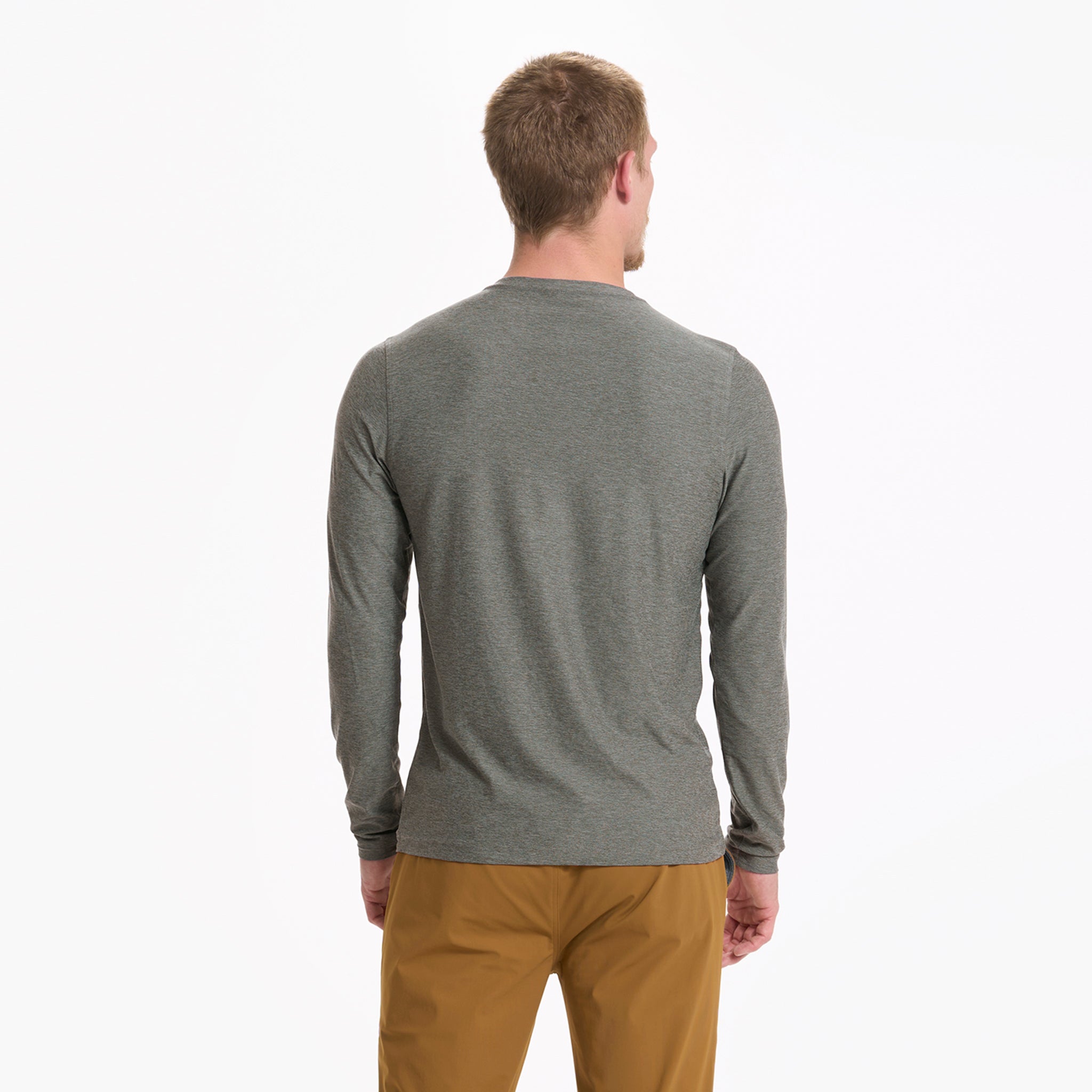 Long Sleeve Strato Tech Tee | Dusty Pine Heather - Image 3