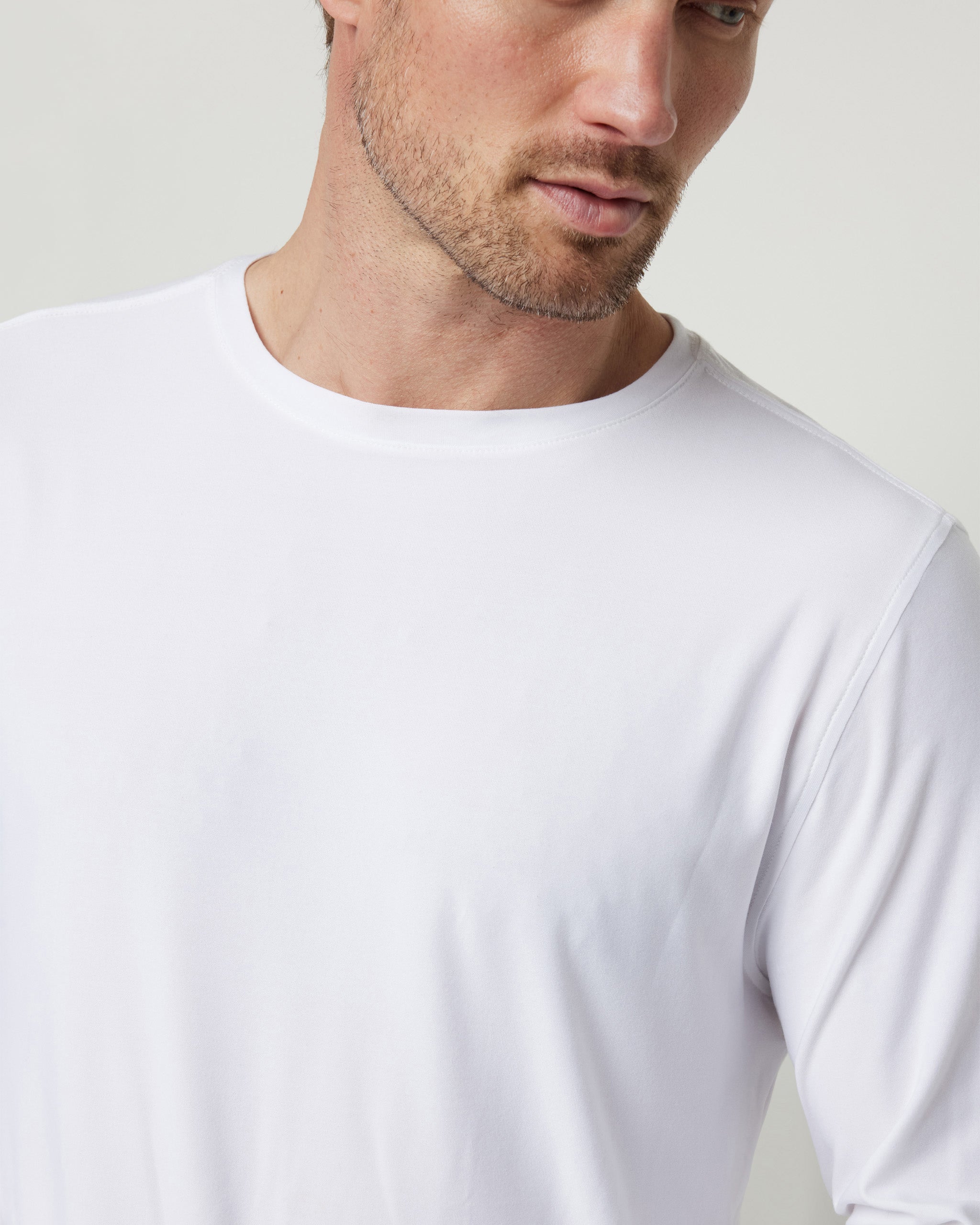 Long Sleeve Strato Tech Tee | White - Image 3