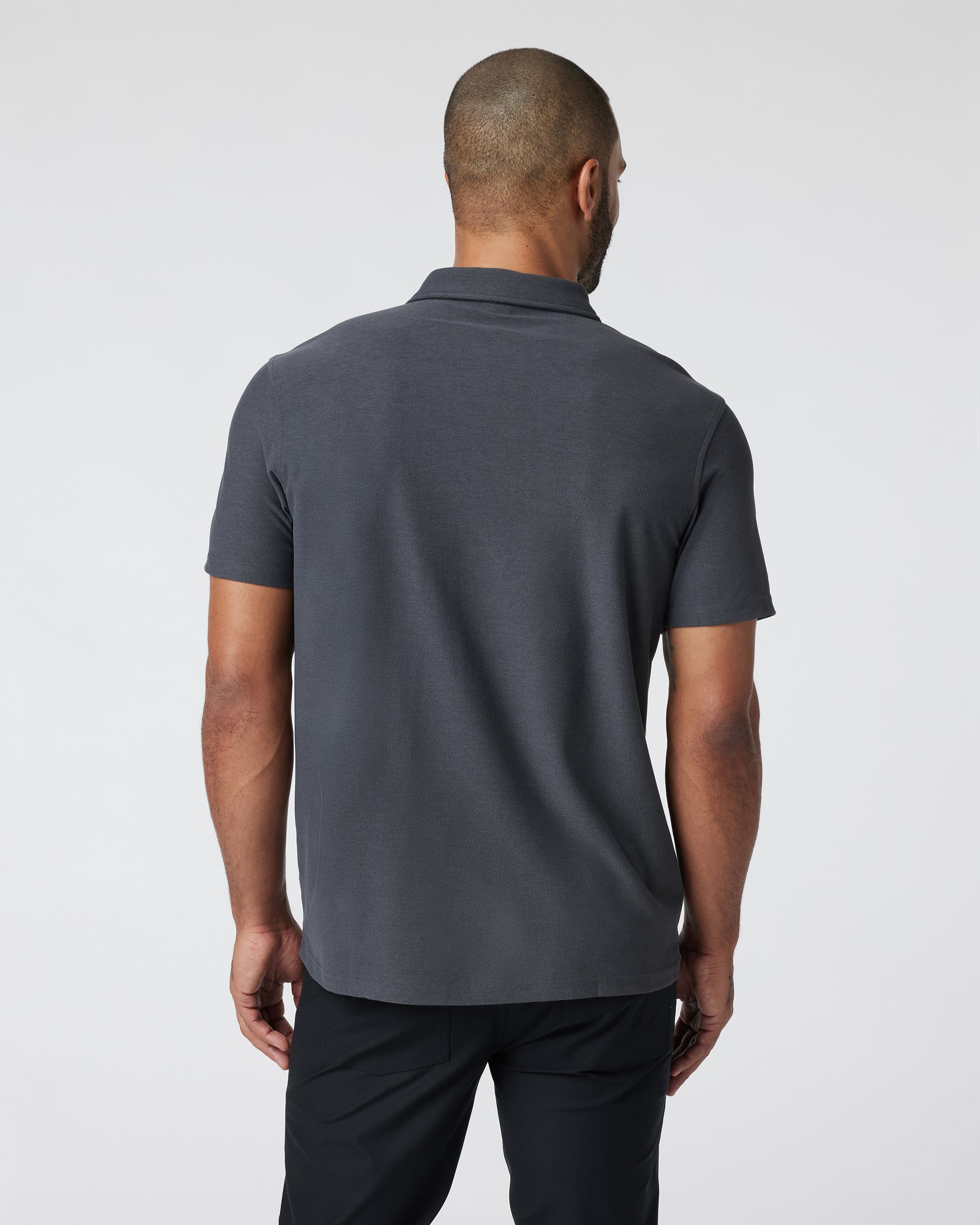 Short Sleeve Ace Button Down | Charcoal - Image 4