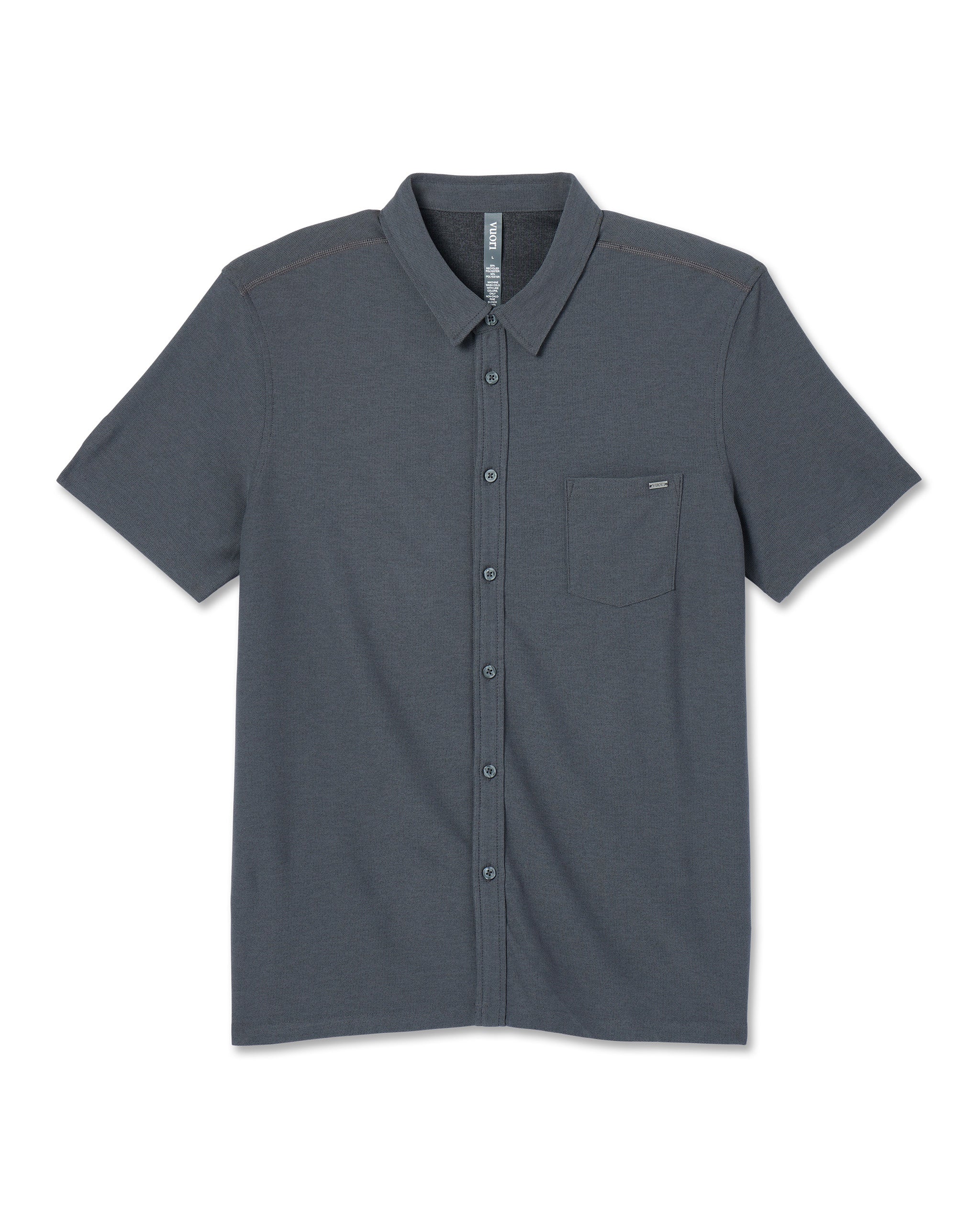 Short Sleeve Ace Button Down | Charcoal - Image 6