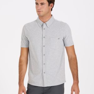 Short Sleeve Ace Button Down | Light Grey