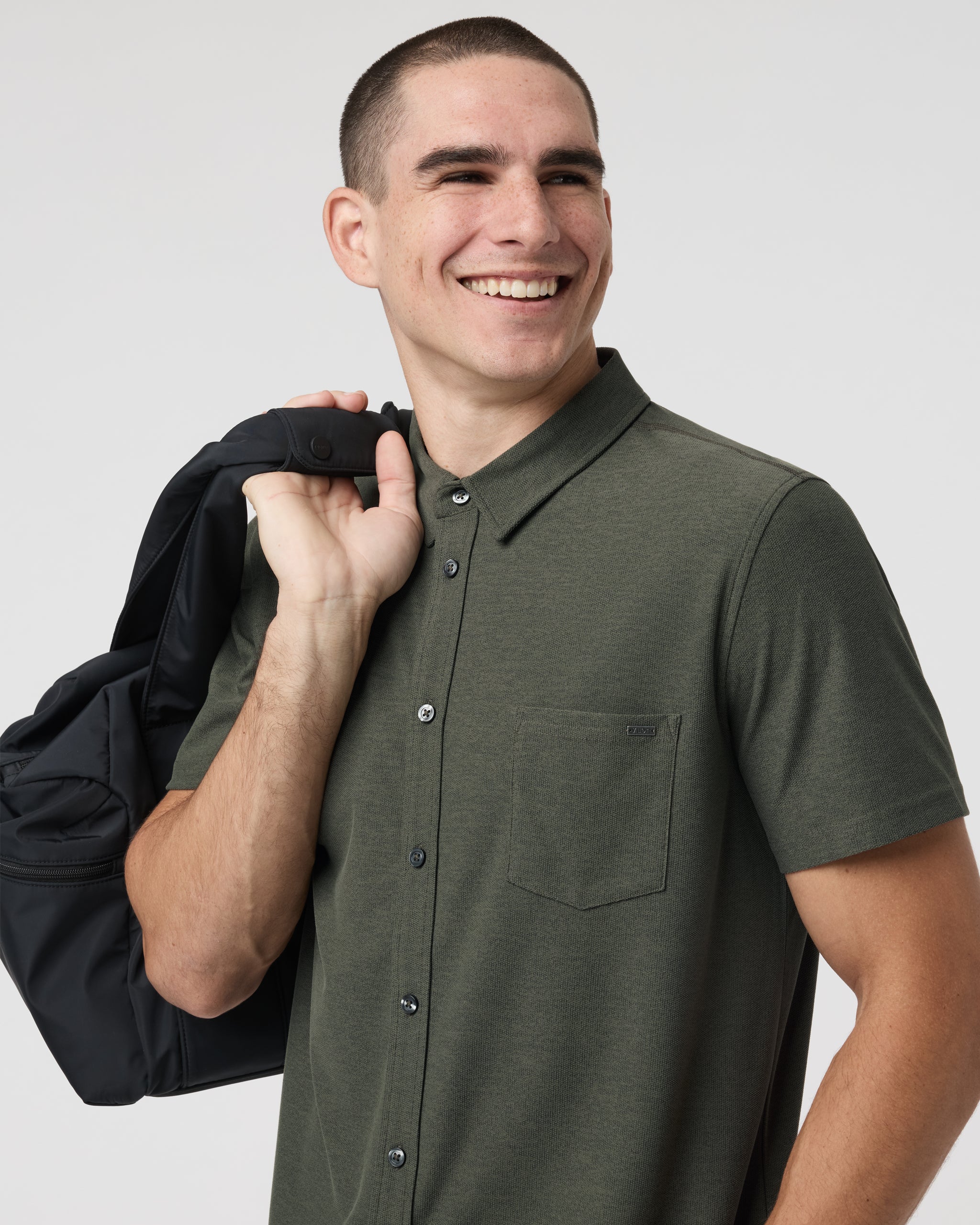 Short Sleeve Ace Button Down | Oregano - Image 2