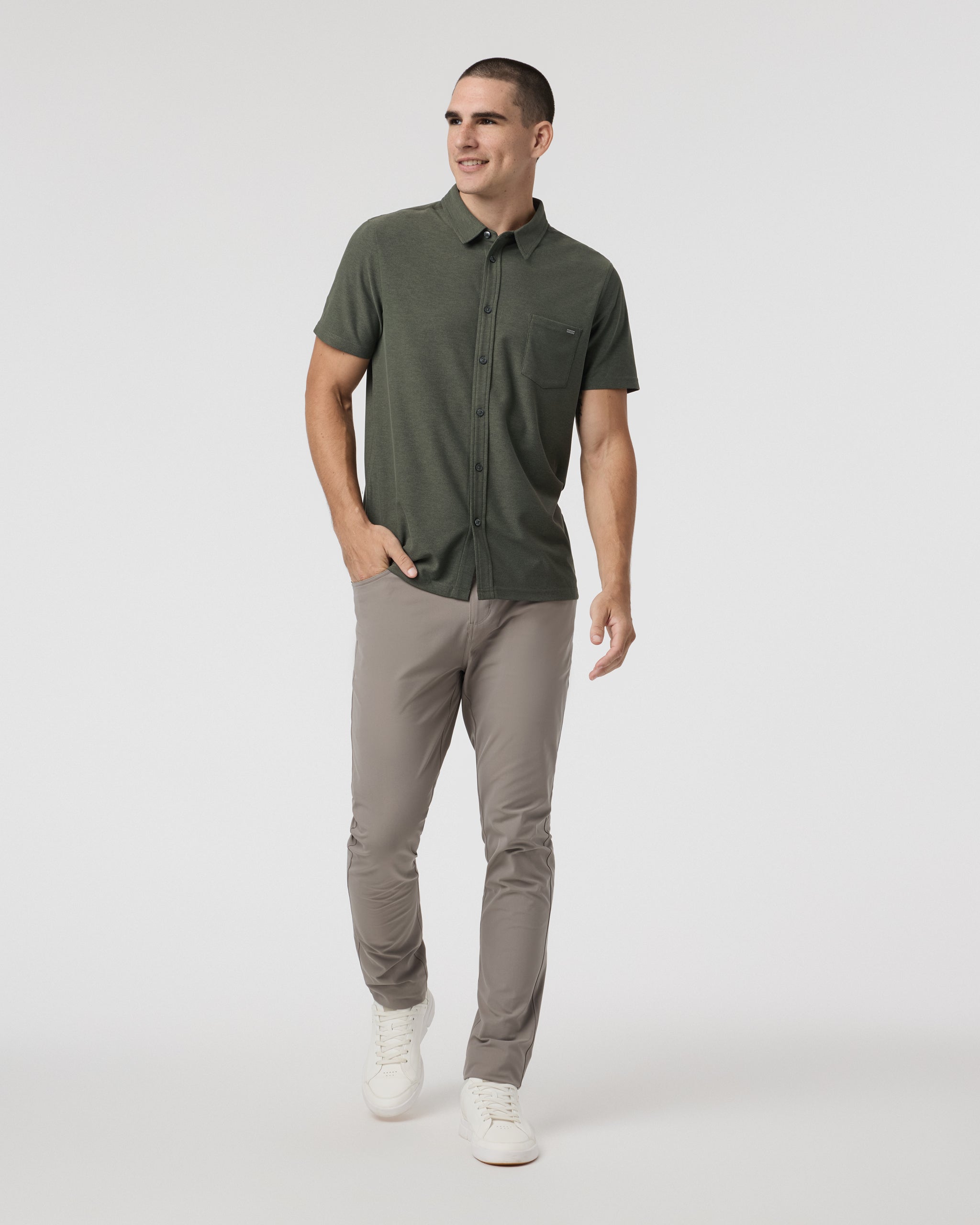 Short Sleeve Ace Button Down | Oregano - Image 4