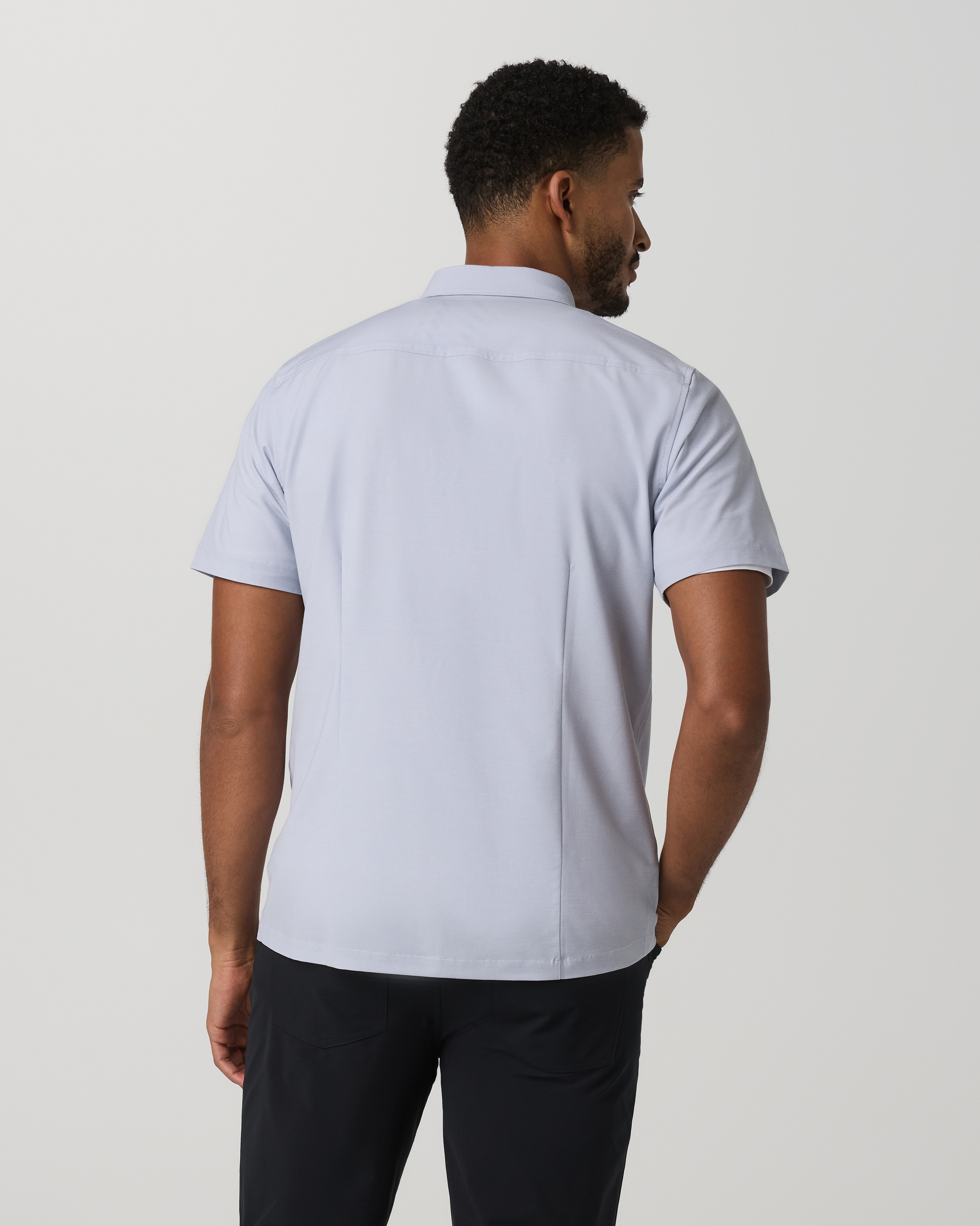 Short Sleeve Bridge Button Down | Atmosphere Mini Stripe - Image 4