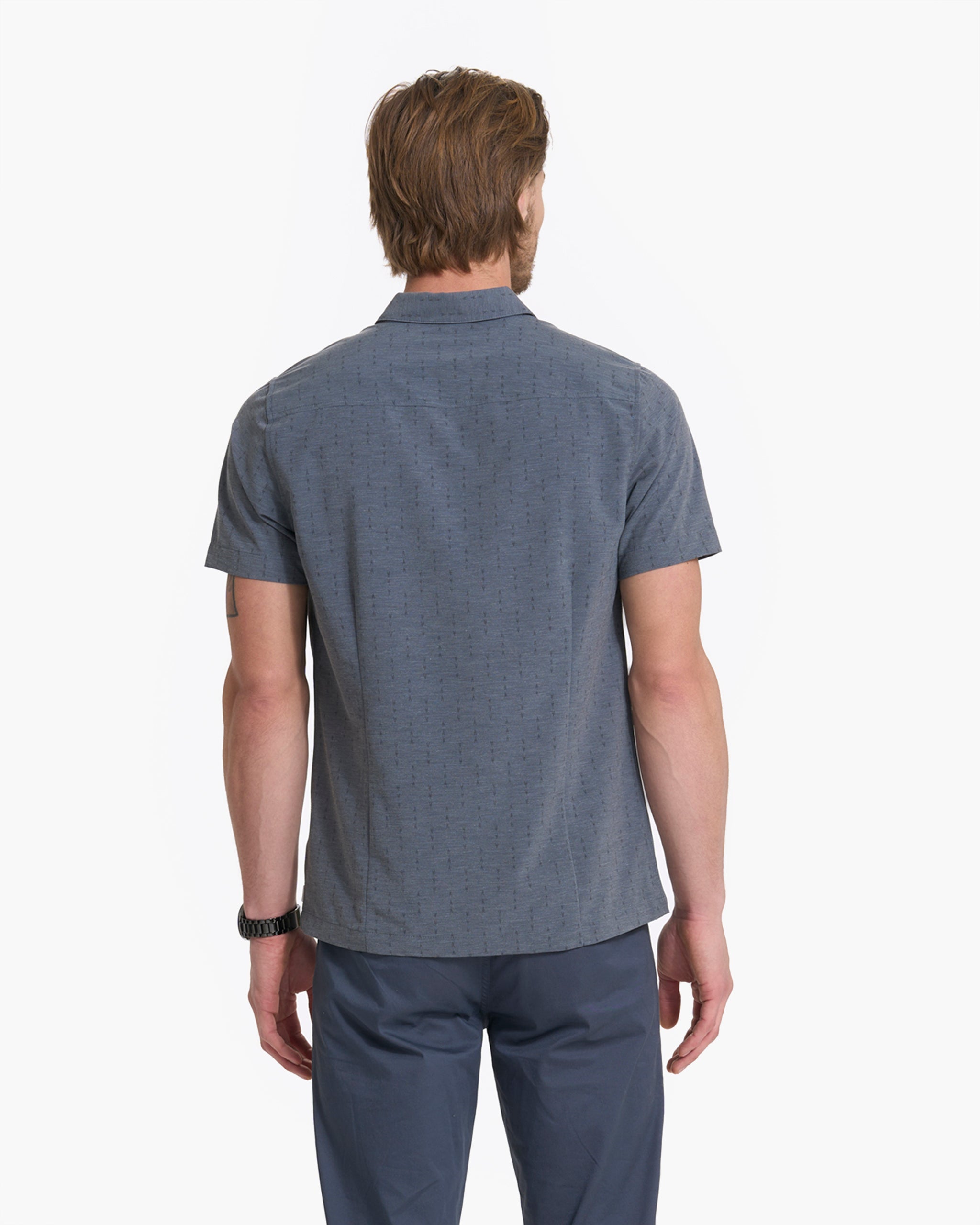 Short-Sleeve Bridge Button Down | Charcoal Arrows - Image 3