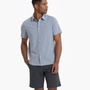 Short-Sleeve Bridge Button Down | Light Cloud Daggers