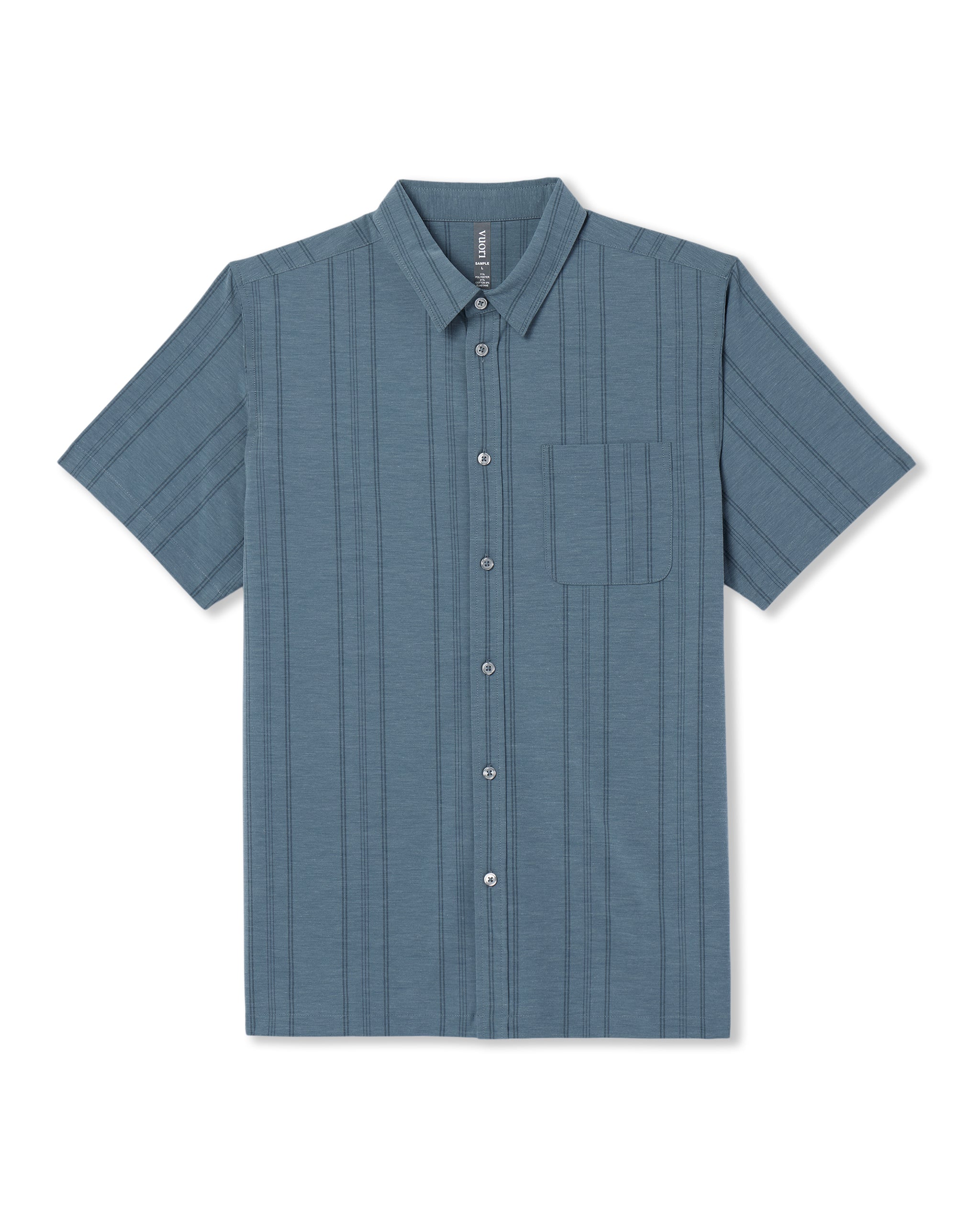 Short Sleeve Bridge Button Down | Light Deep Sea Stripe - Image 6