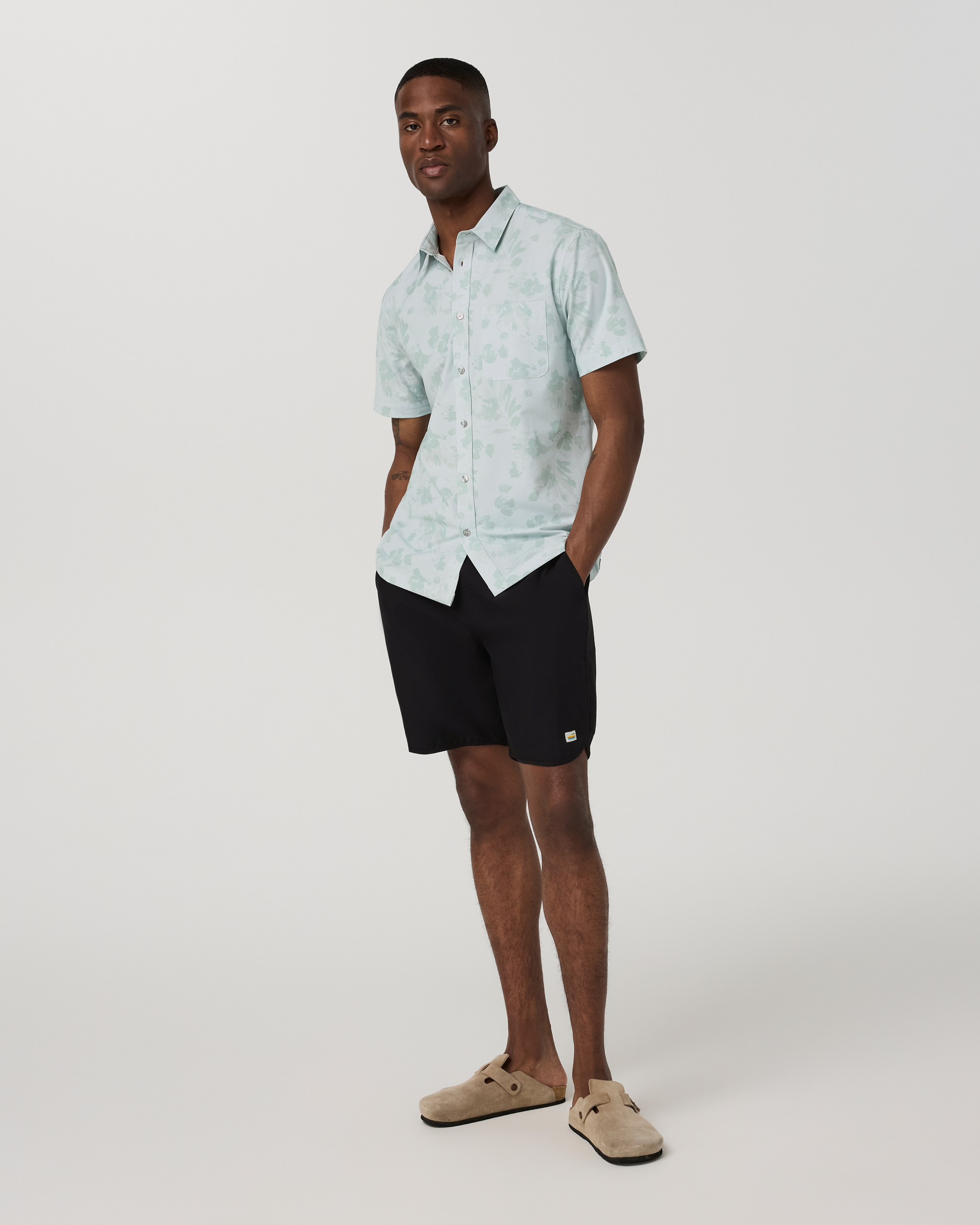 Short Sleeve Bridge Button Down | Storm Blue Fleur - Image 4