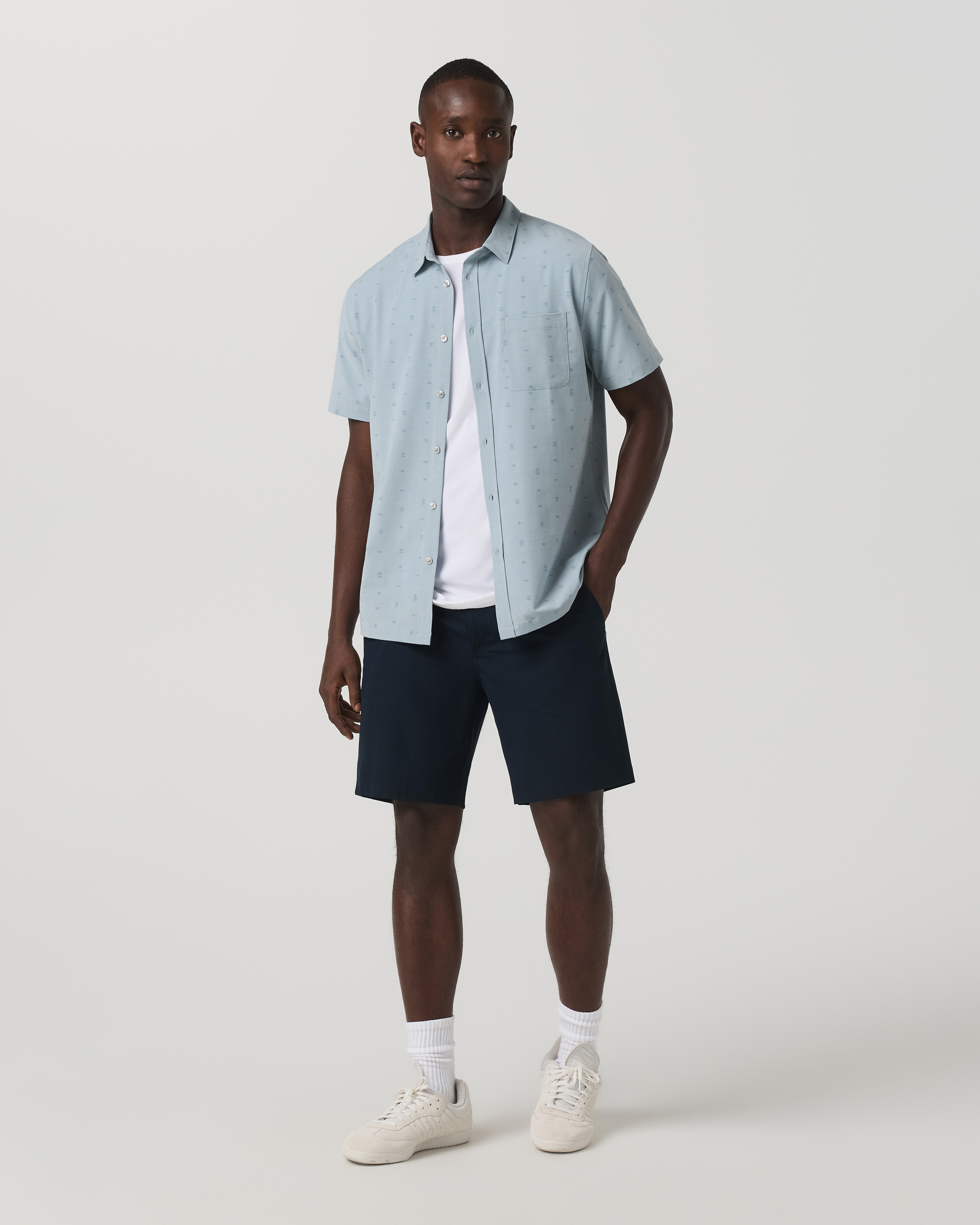 Short Sleeve Bridge Button Down | Raindrop Stone - Image 3