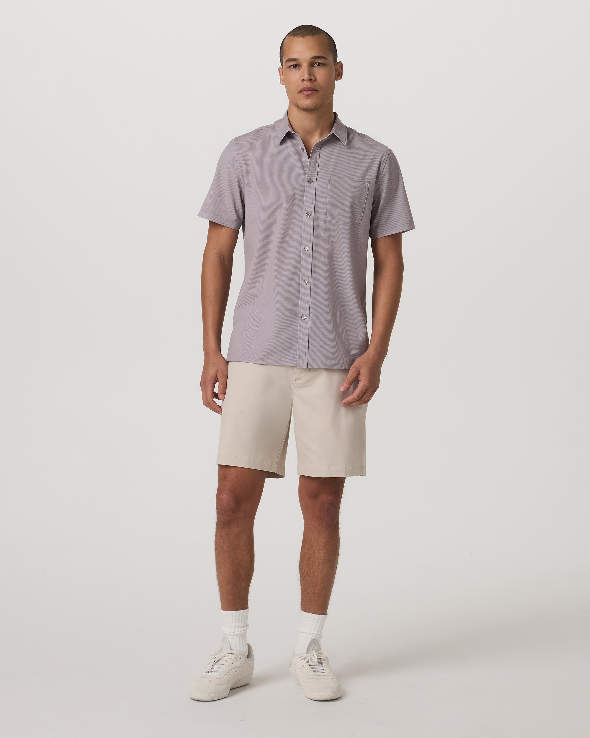 Short Sleeve Bridge Button Down | Sable Mini Stripe - Image 5