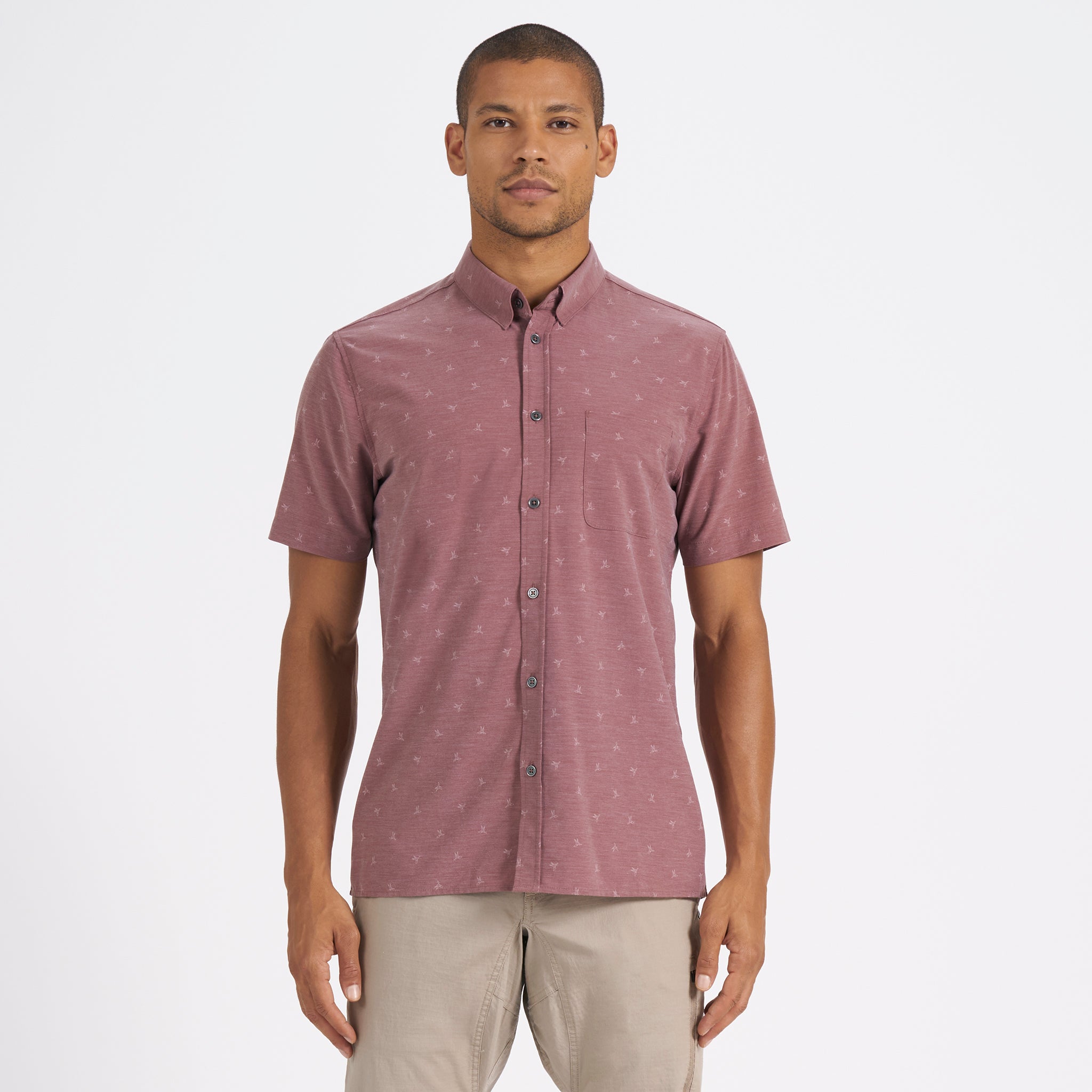 Short-Sleeve Bridge Button Down | Terracotta Bird - Image 3