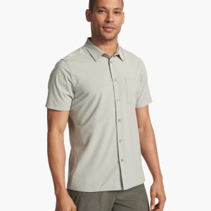Short Sleeve Bridge Button Down | White Sage