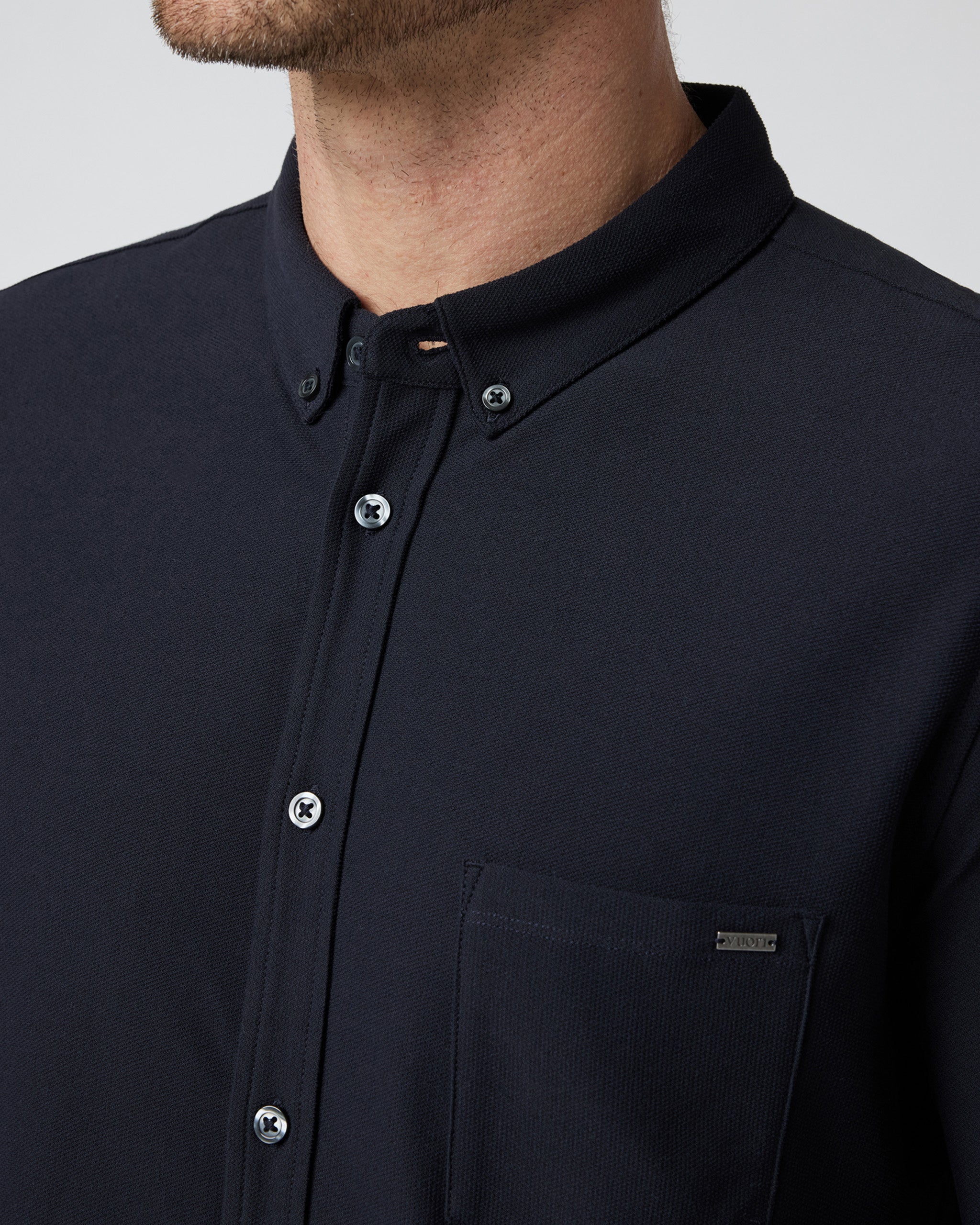 Long Sleeve Ace Button Down | Black - Image 2