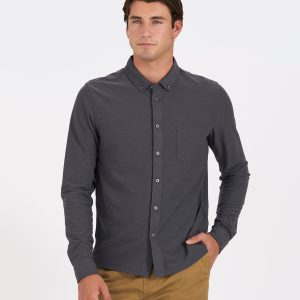 Long Sleeve Ace Button-Down | Charcoal