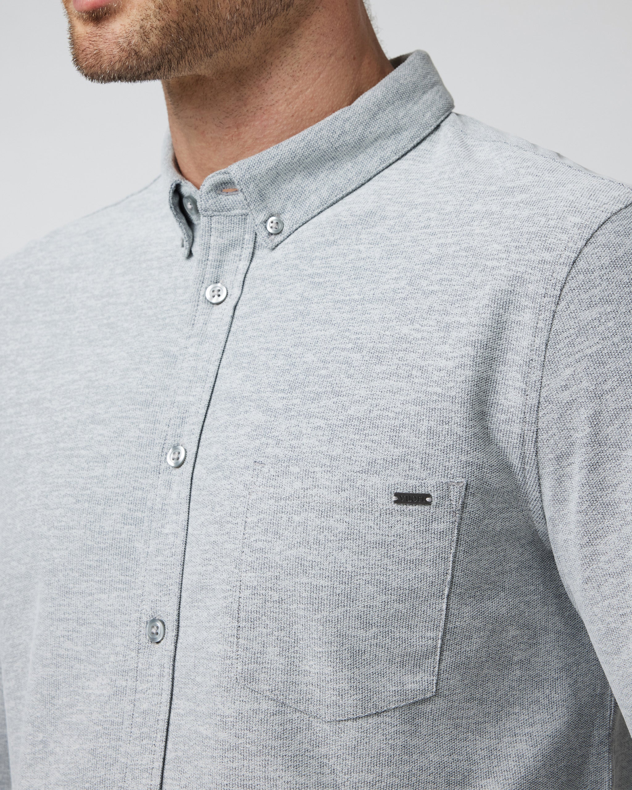 Long Sleeve Ace Button-Down | Light Grey - Image 2