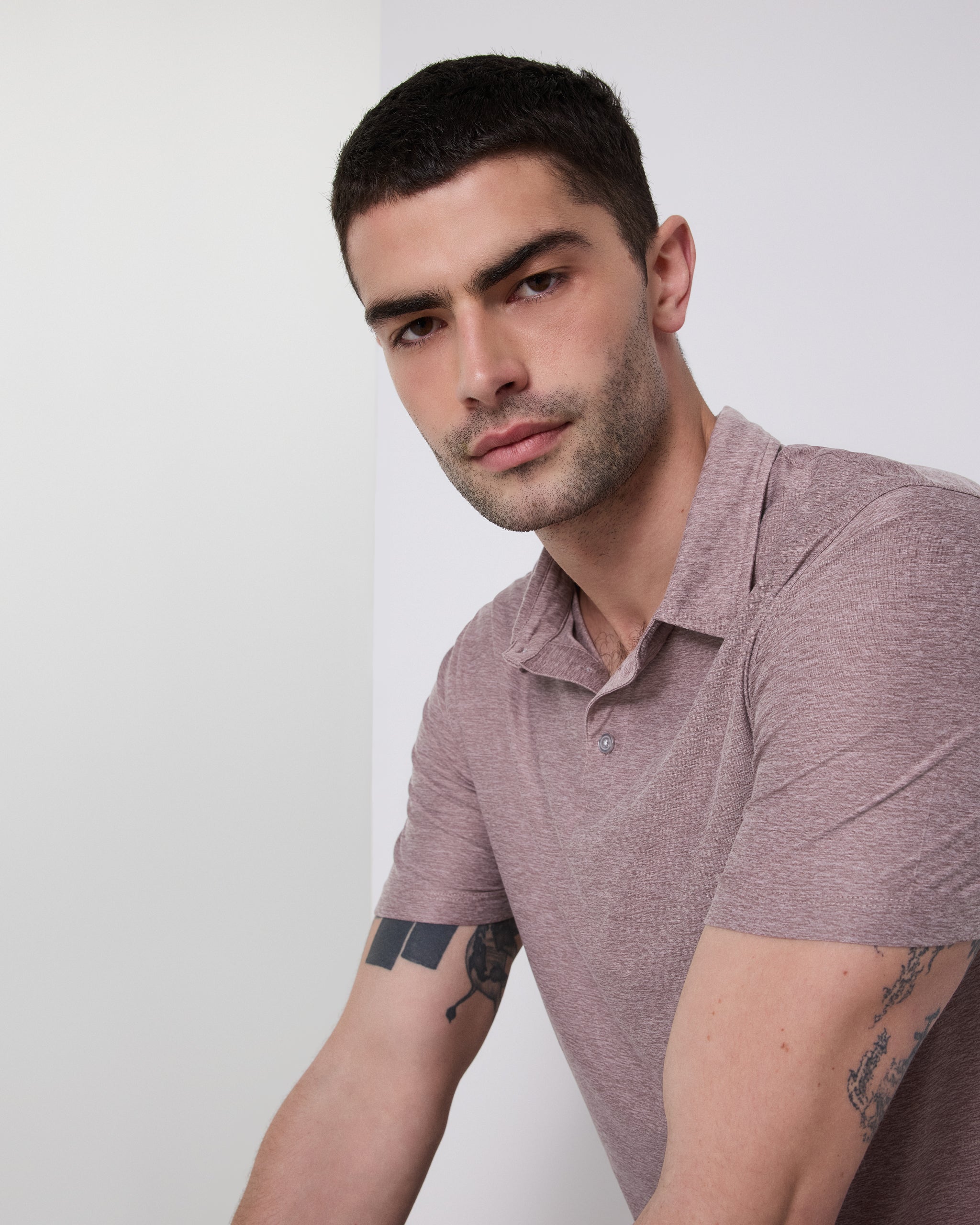 Strato Tech Polo | Dark Umber Heather - Image 2