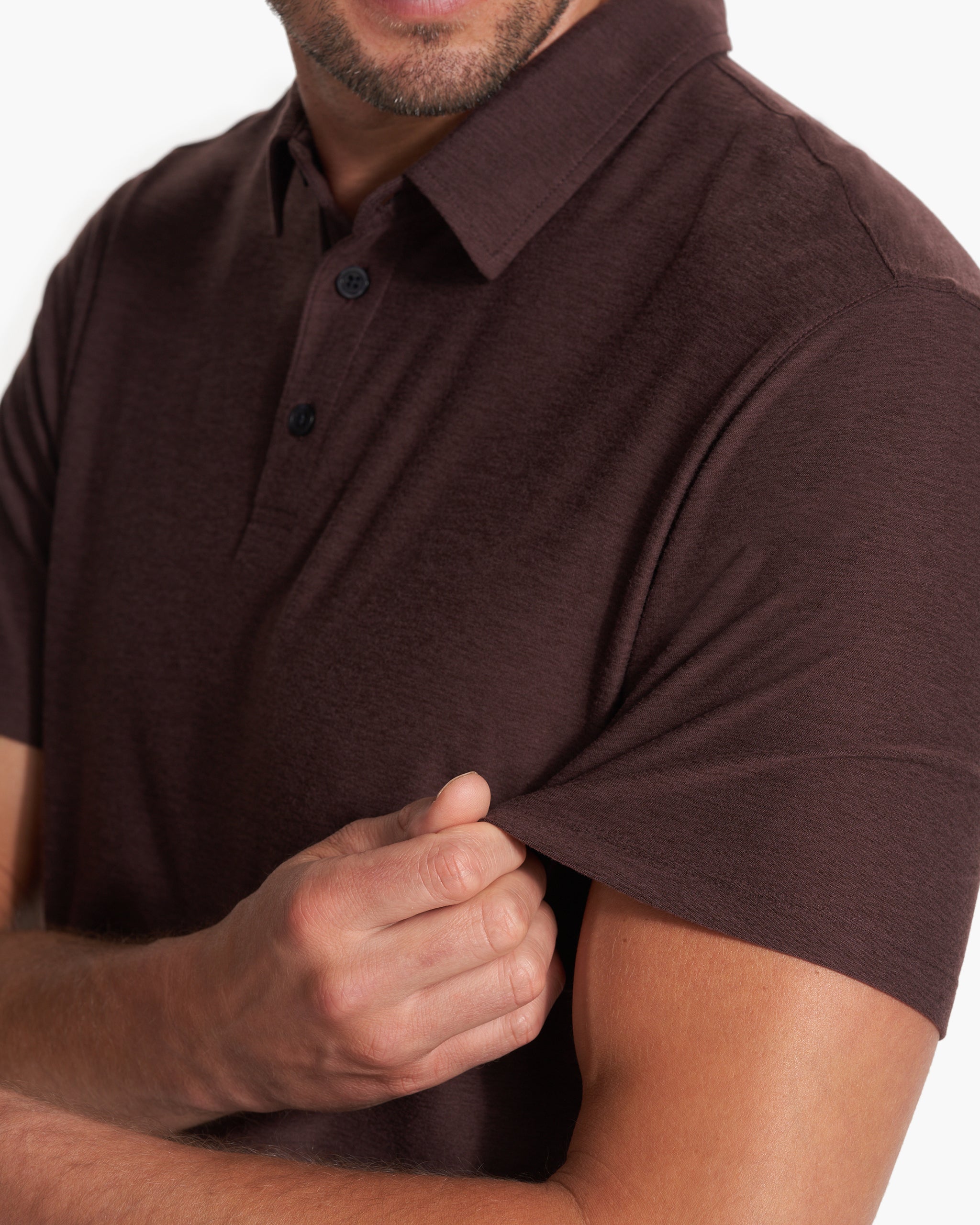 Strato Tech Polo | Mahogany Heather - Image 2