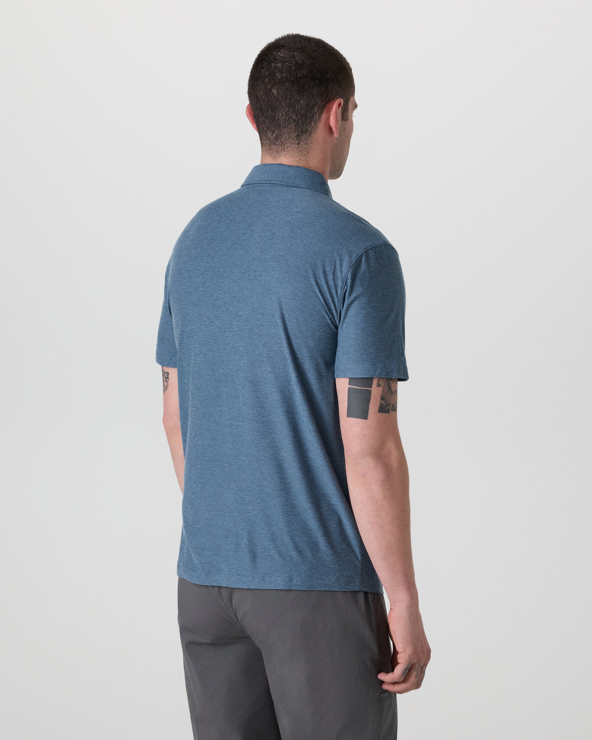 Strato Tech Polo | Pool Blue Heather - Image 3