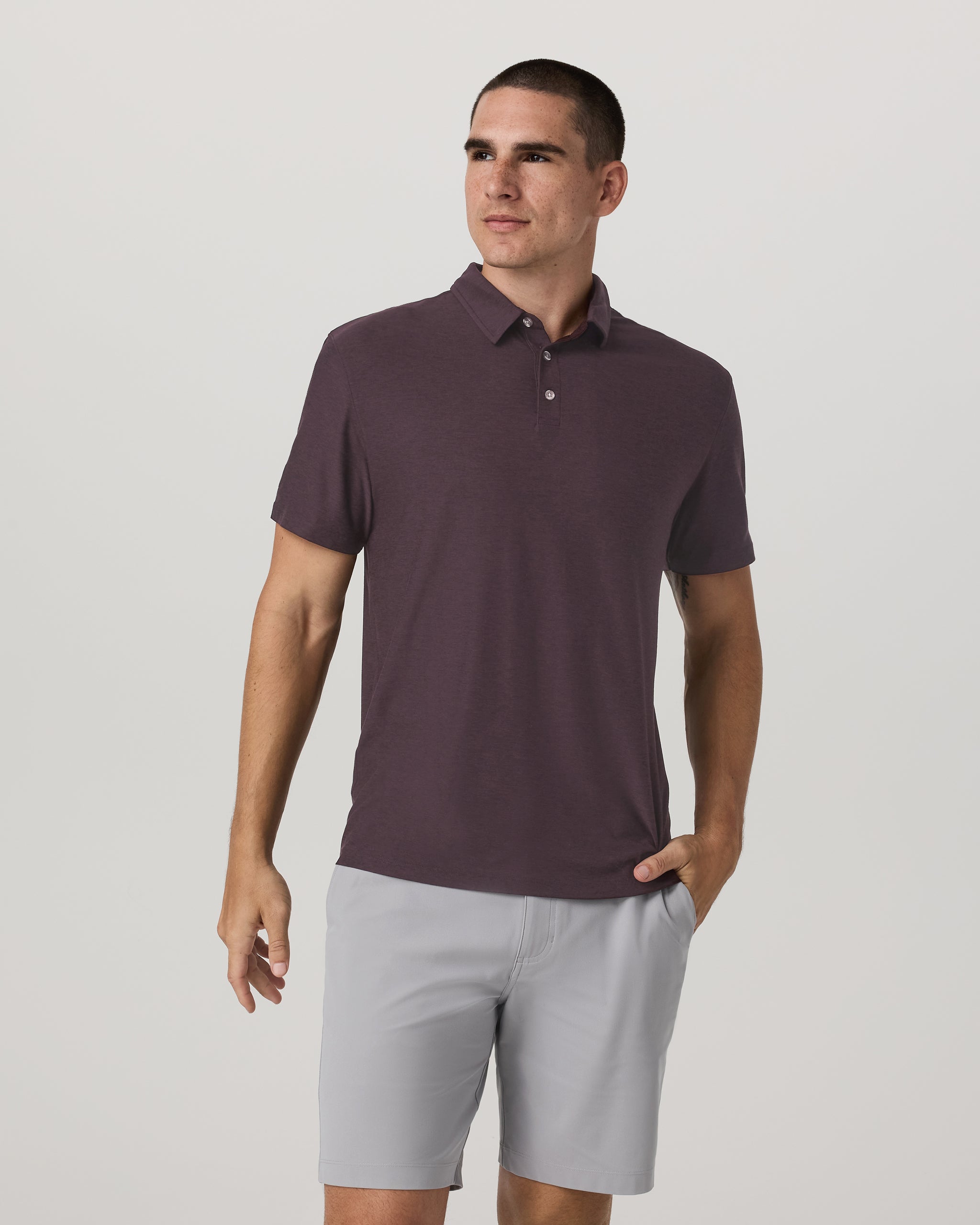 Strato Tech Polo | Raisin Heather - Image 2