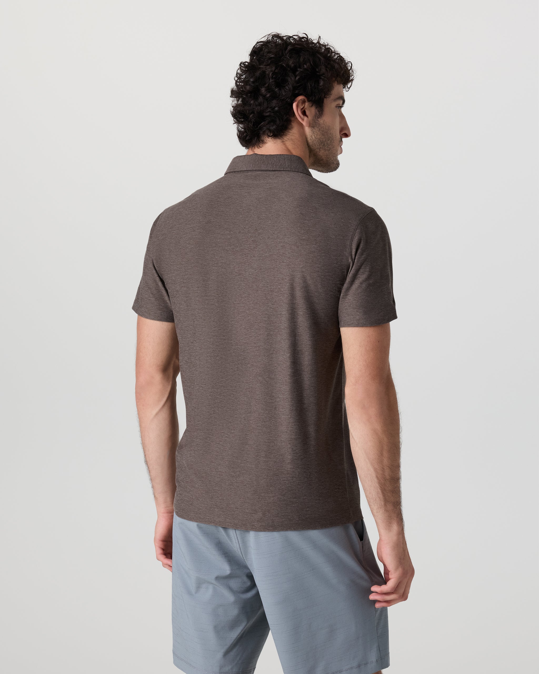 Strato Tech Polo | Warm Grey Heather - Image 2