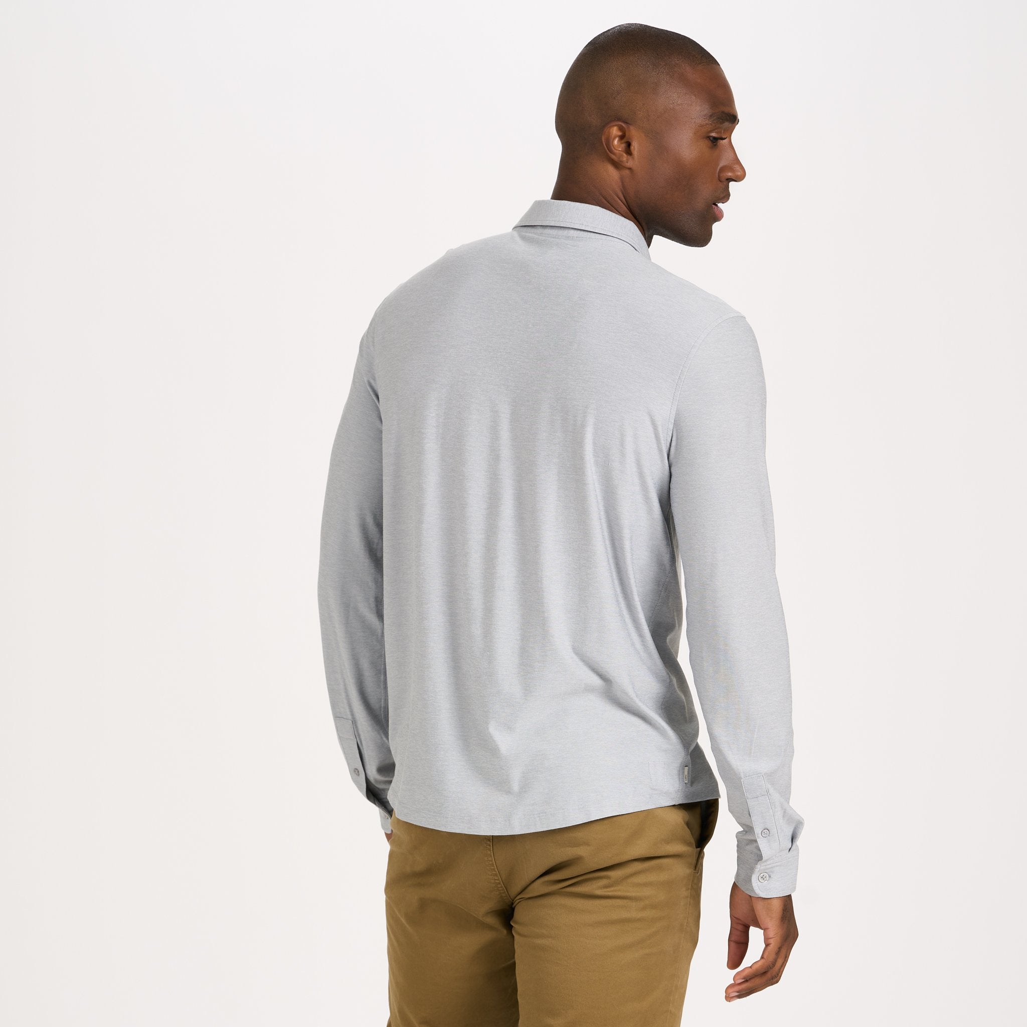 Long Sleeve Strato Button-Down | Platinum Heather - Image 2
